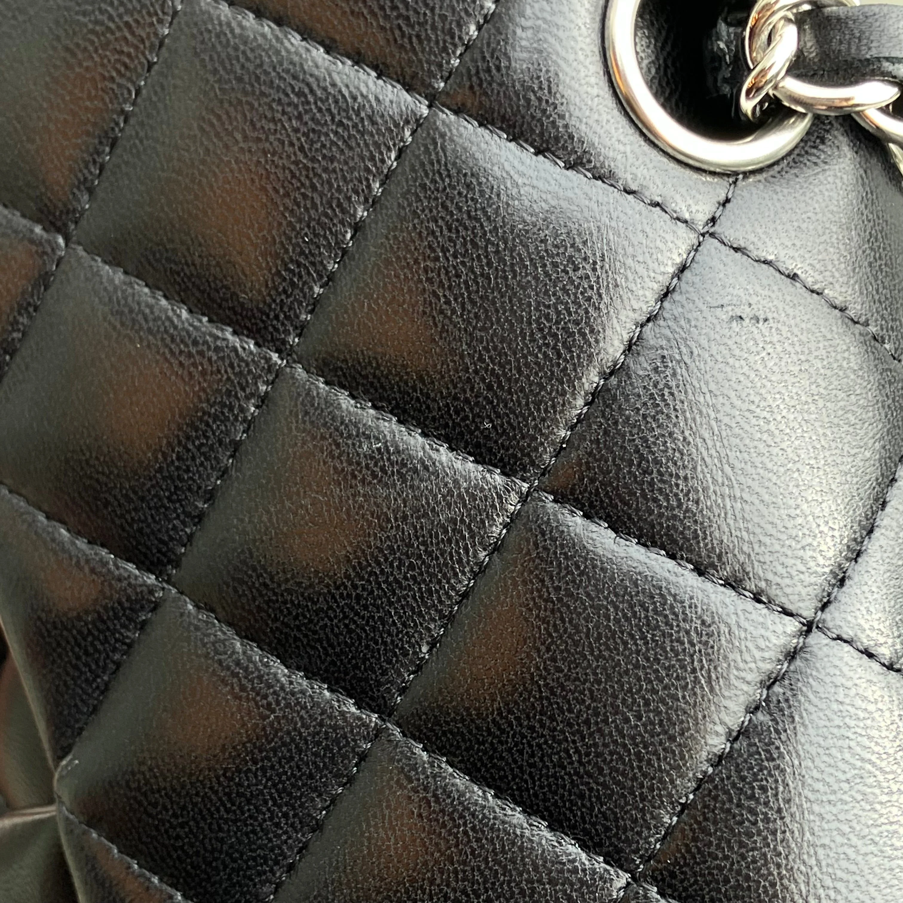 Chanel 2012 Black Lambskin Small Classic Double Flap Shoulder Bag - Image 11