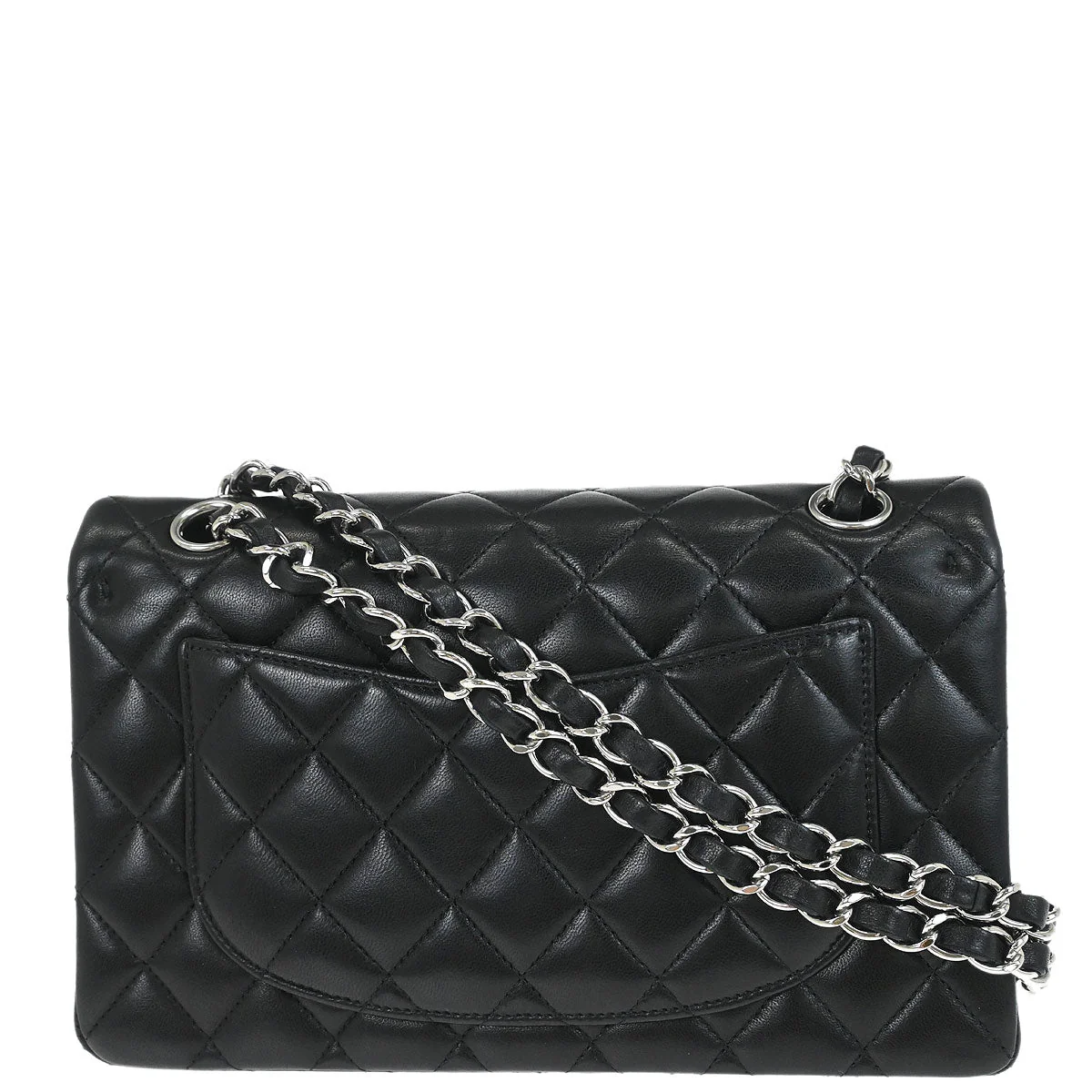 Chanel 2012 Black Lambskin Small Classic Double Flap Shoulder Bag - Image 2