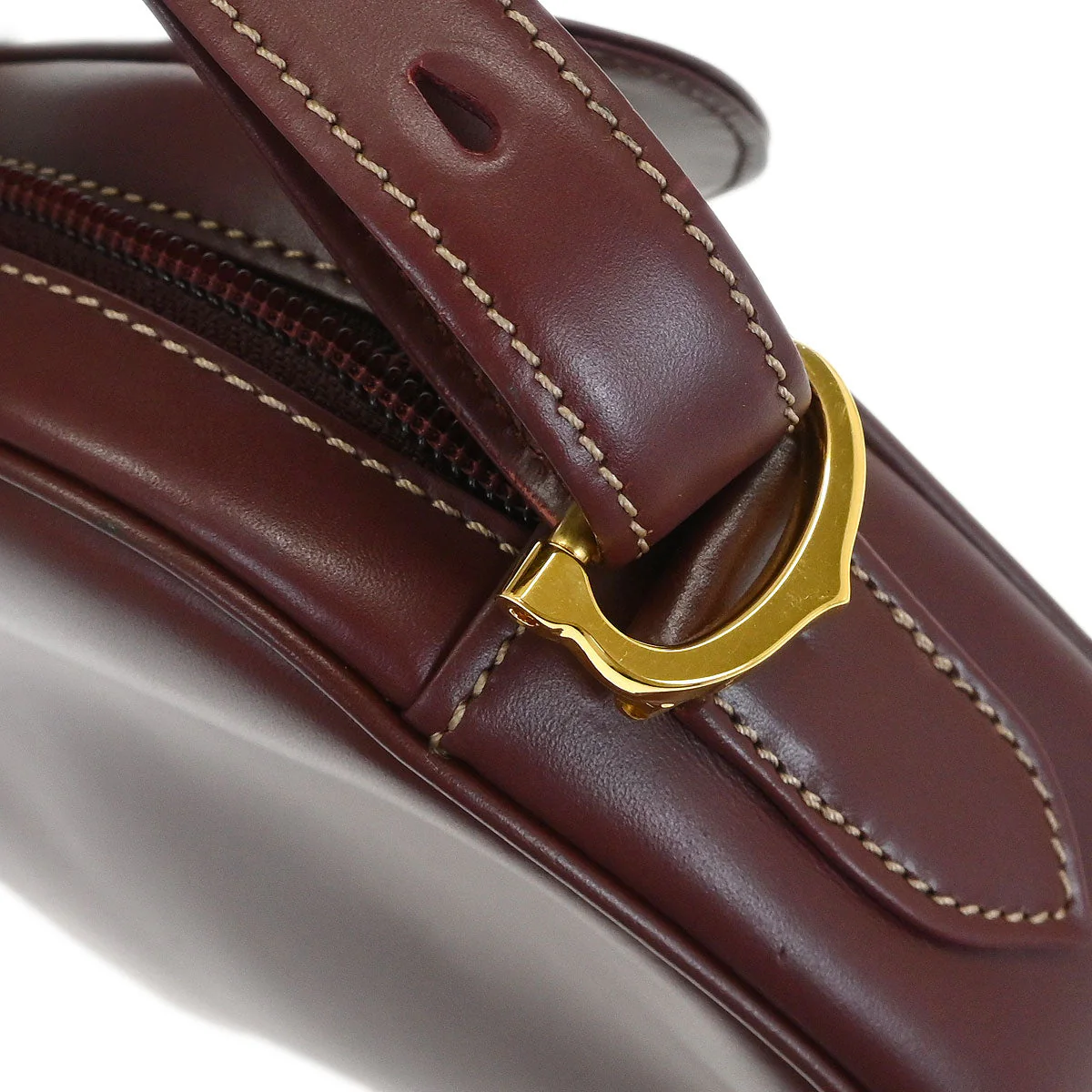 Cartier Bordeaux Leather Must de Cartier Shoulder Bag - Image 10