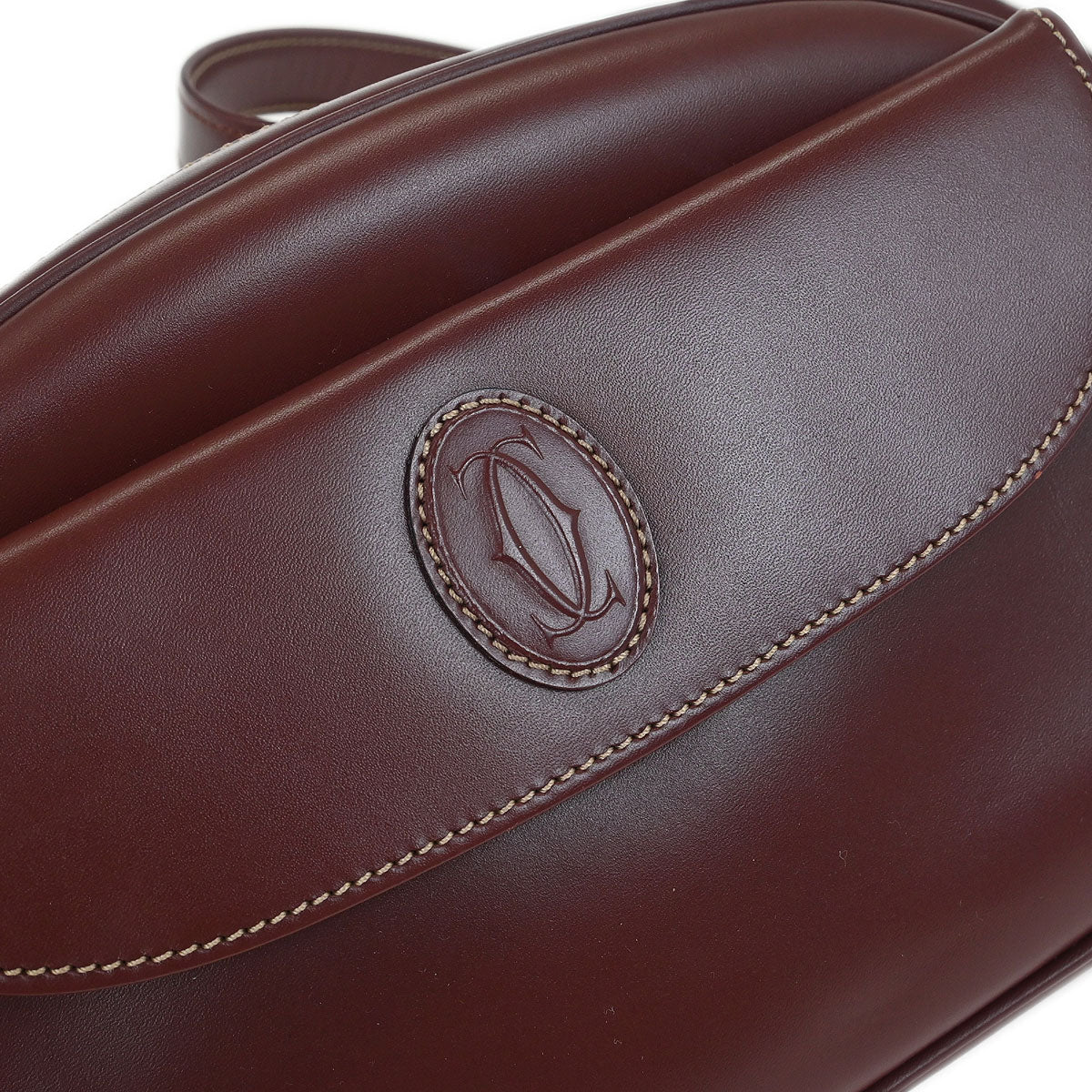 Cartier Bordeaux Leather Must de Cartier Shoulder Bag - Image 4
