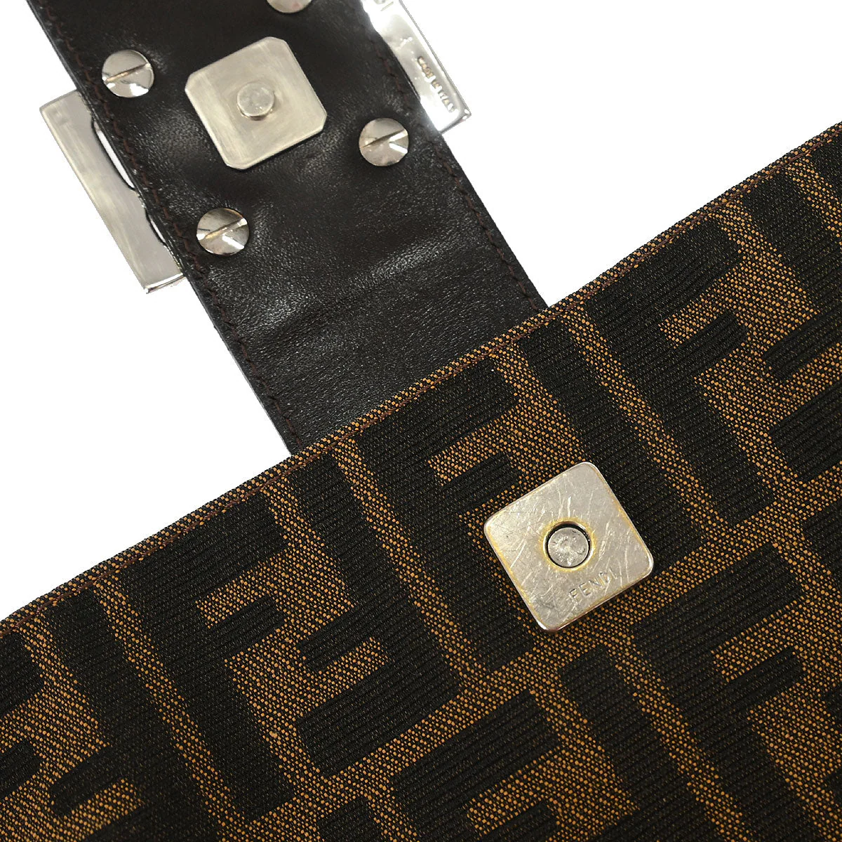 Fendi Brown Canvas Zucca Handbag - Image 10
