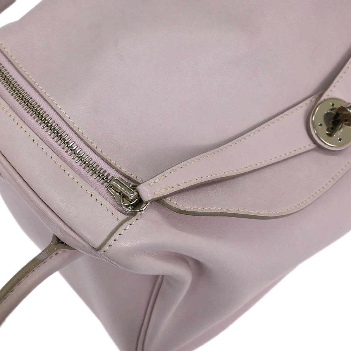 Hermes Rose Dragee Swift Lindy 34 Shoulder Bag - Image 6