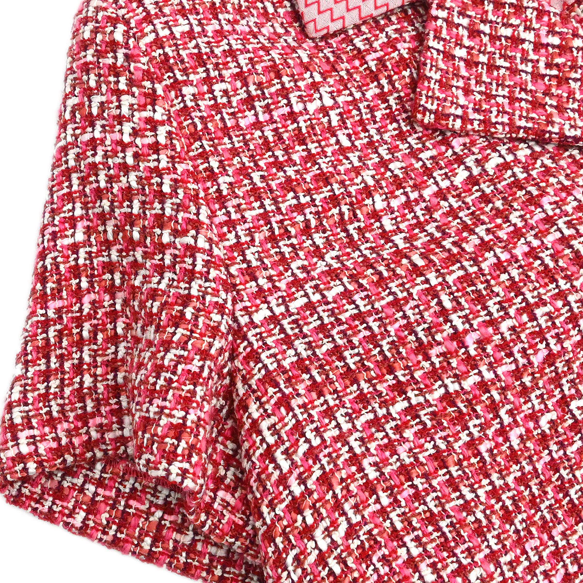 Chanel 2002 Single Breasted Tweed Jacket Pink #38 - Image 6