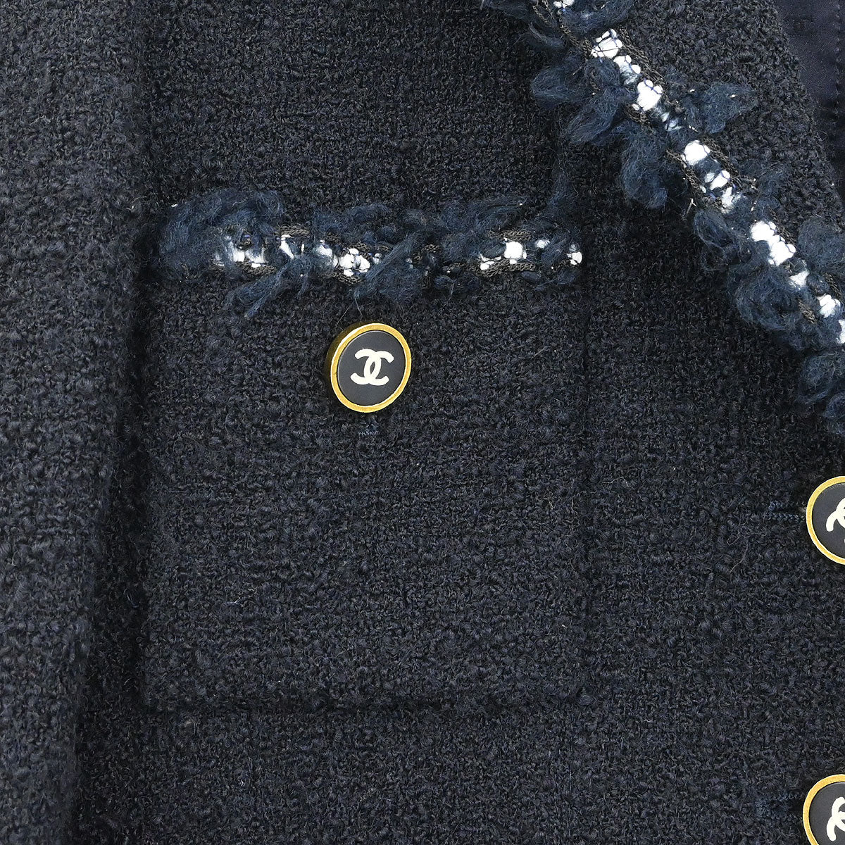Chanel 1994 Setup Suit Jacket Skirt Dark Navy #40 - Image 3