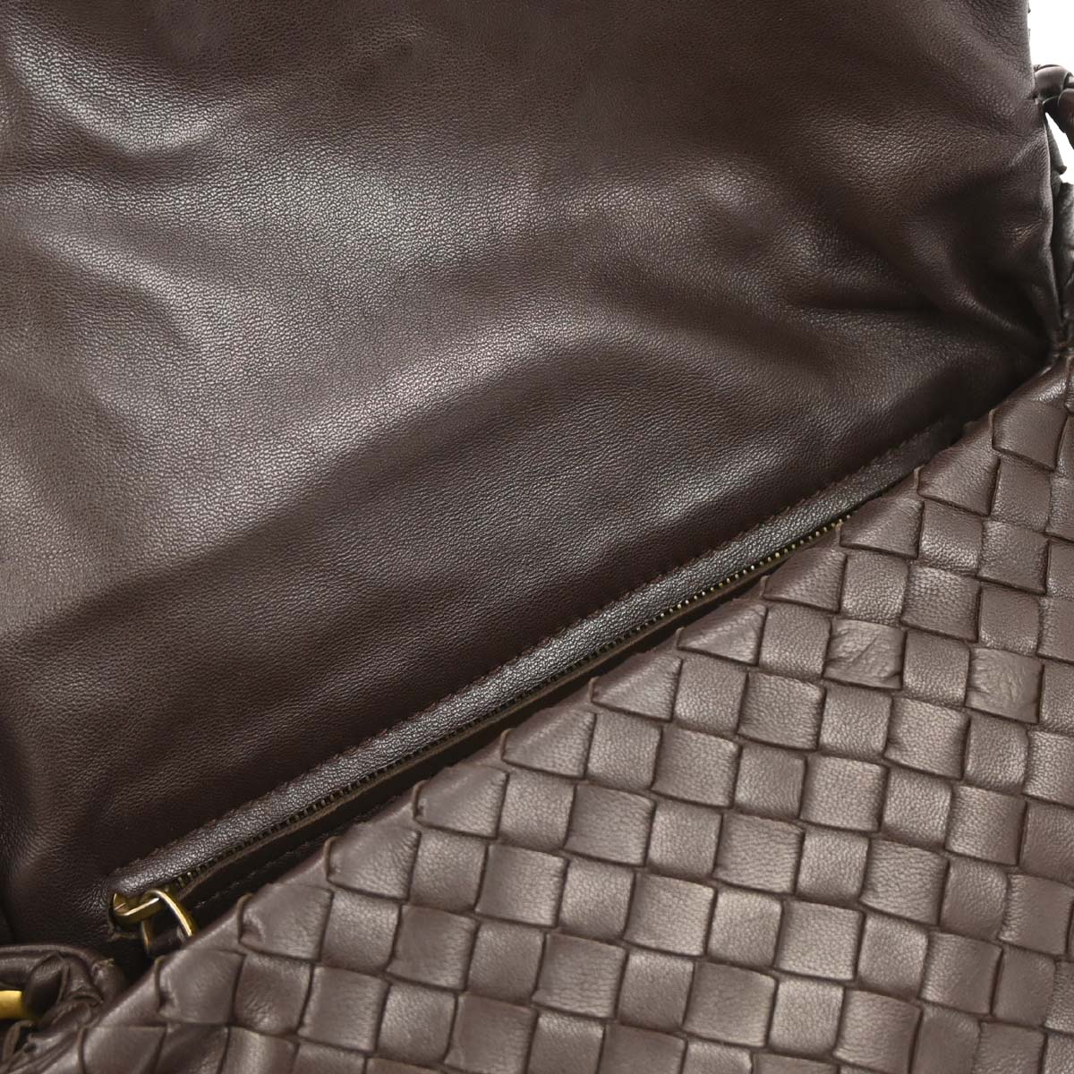 Bottega Veneta Brown Lambskin Intrecciato Handbag - Image 7