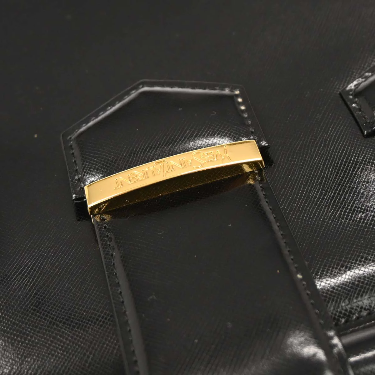 Yves Saint Laurent Black Patent Leather Handbag - Image 4