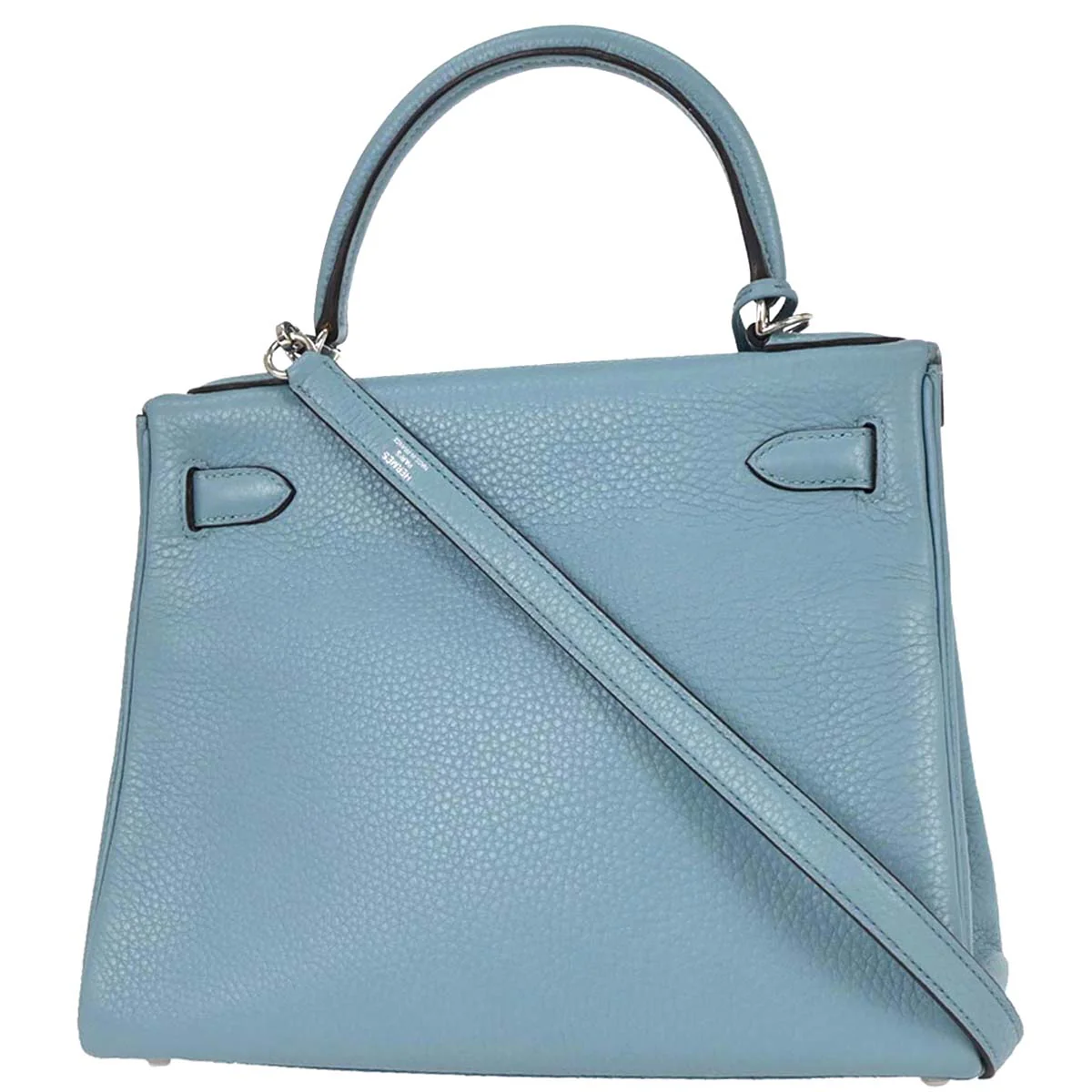 Hermes Blue Saint Cyr Taurillon Clemence Kelly 28 Retourne Handbag - Image 2