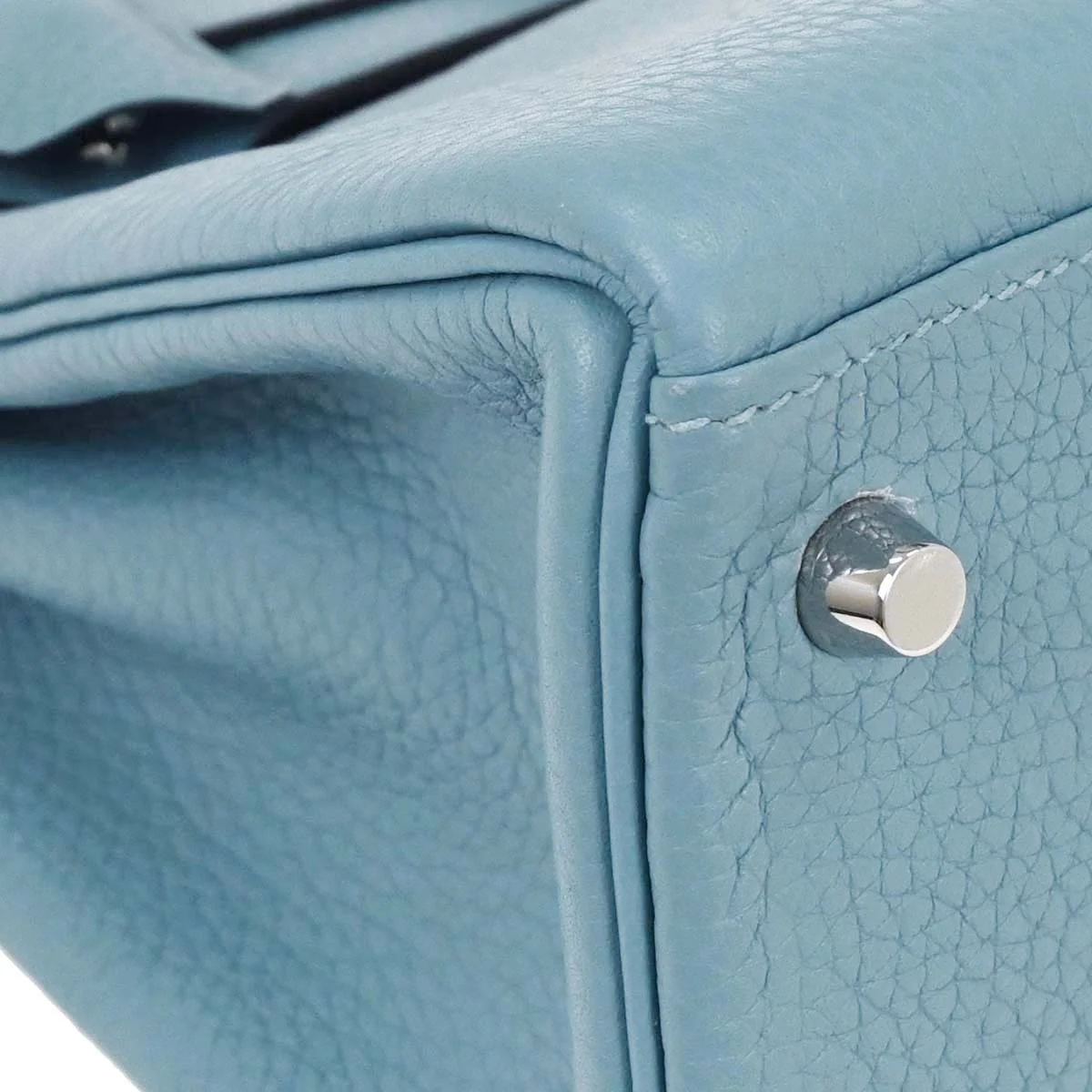 Hermes Blue Saint Cyr Taurillon Clemence Kelly 28 Retourne Handbag - Image 6