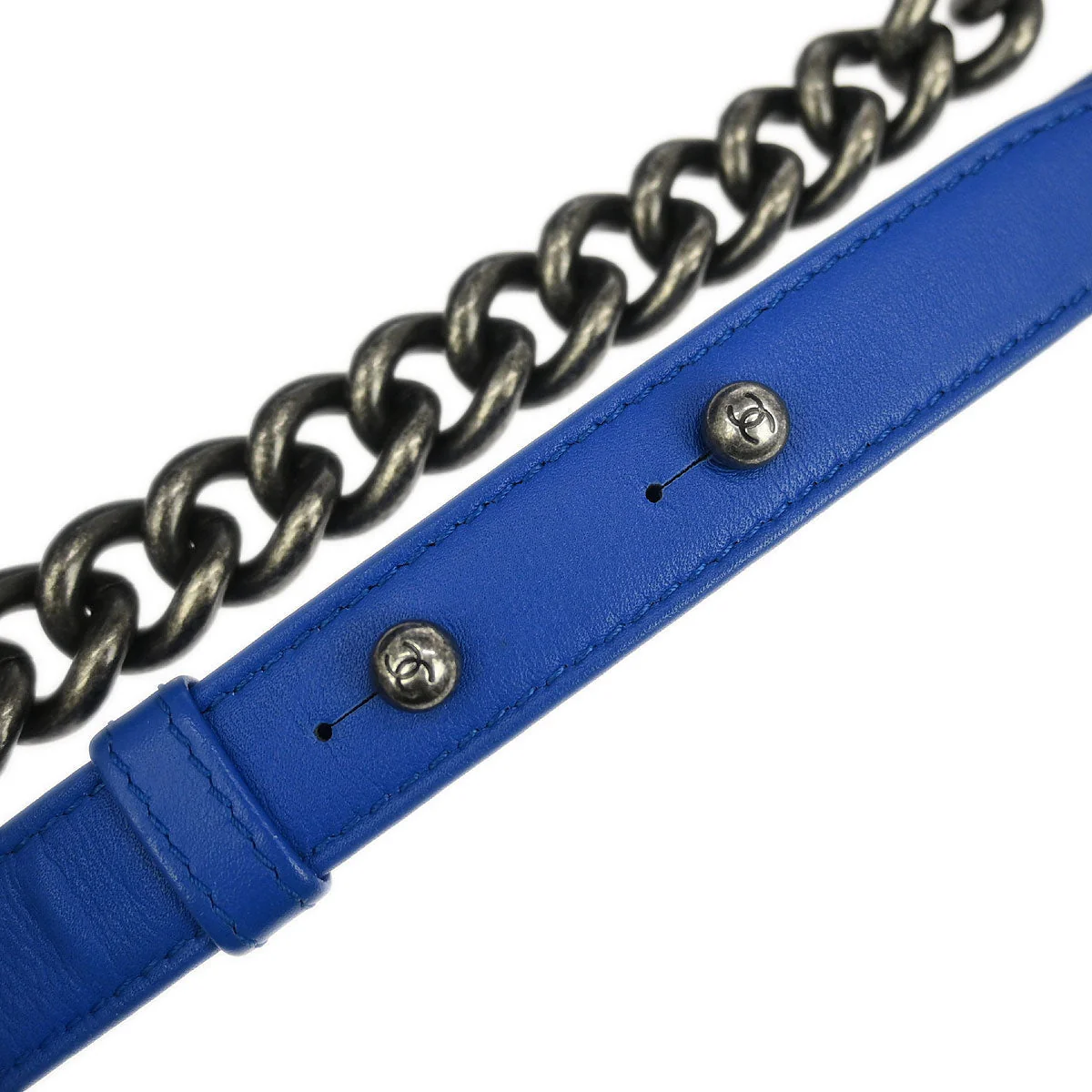 Boy Chanel 2016-2017 Blue Lambskin Chevron Small Chain Shoulder Bag - Image 6