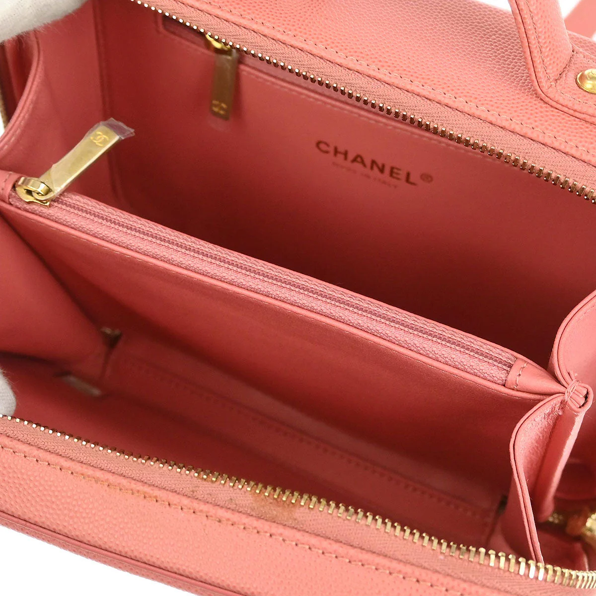 Chanel 2019 Pink Caviar CC Filigree 2way Shoulder Vanity Handbag - Image 6
