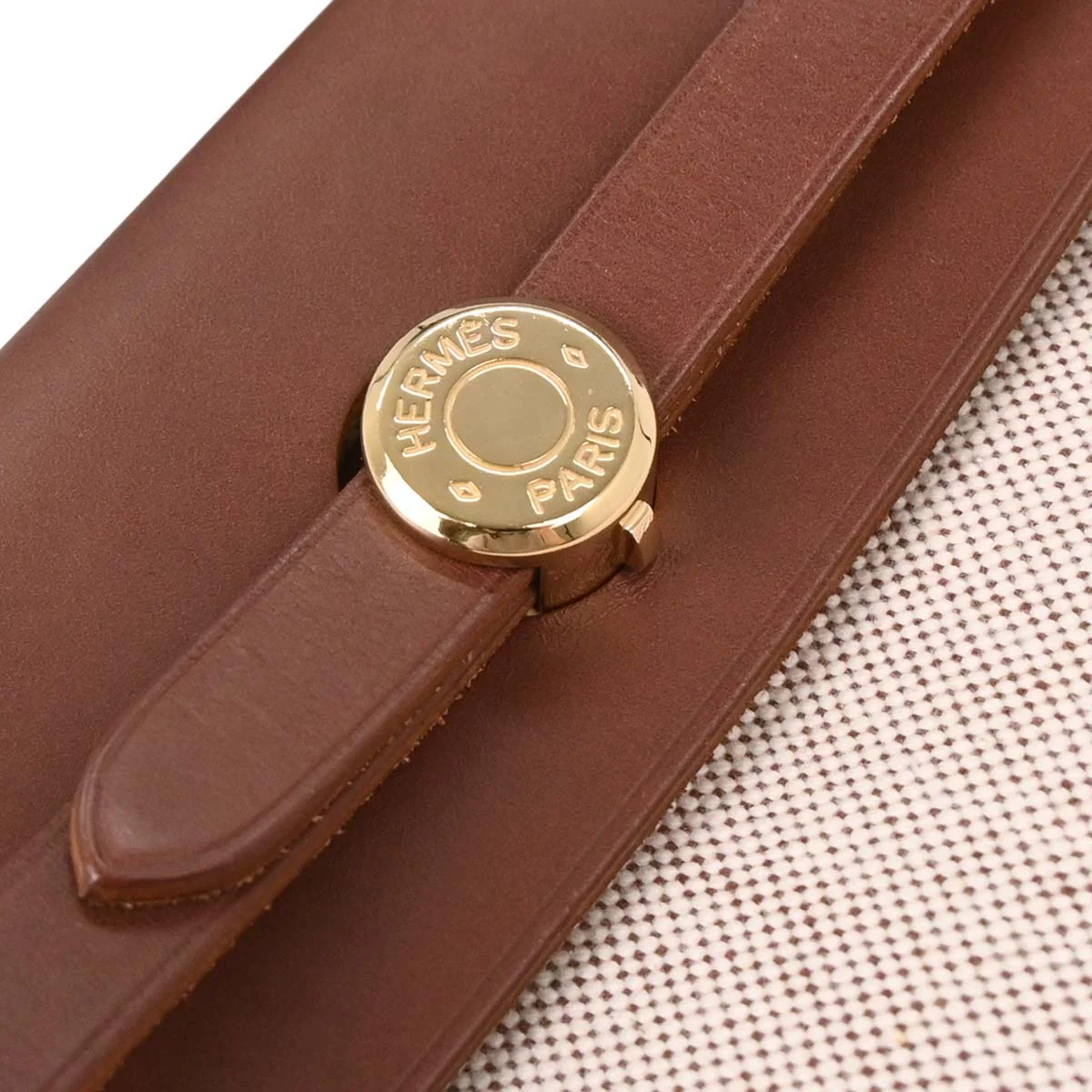 Hermes Beige Brown Toile H Officier Herbag PM 2 in 1 Handbag - Image 4