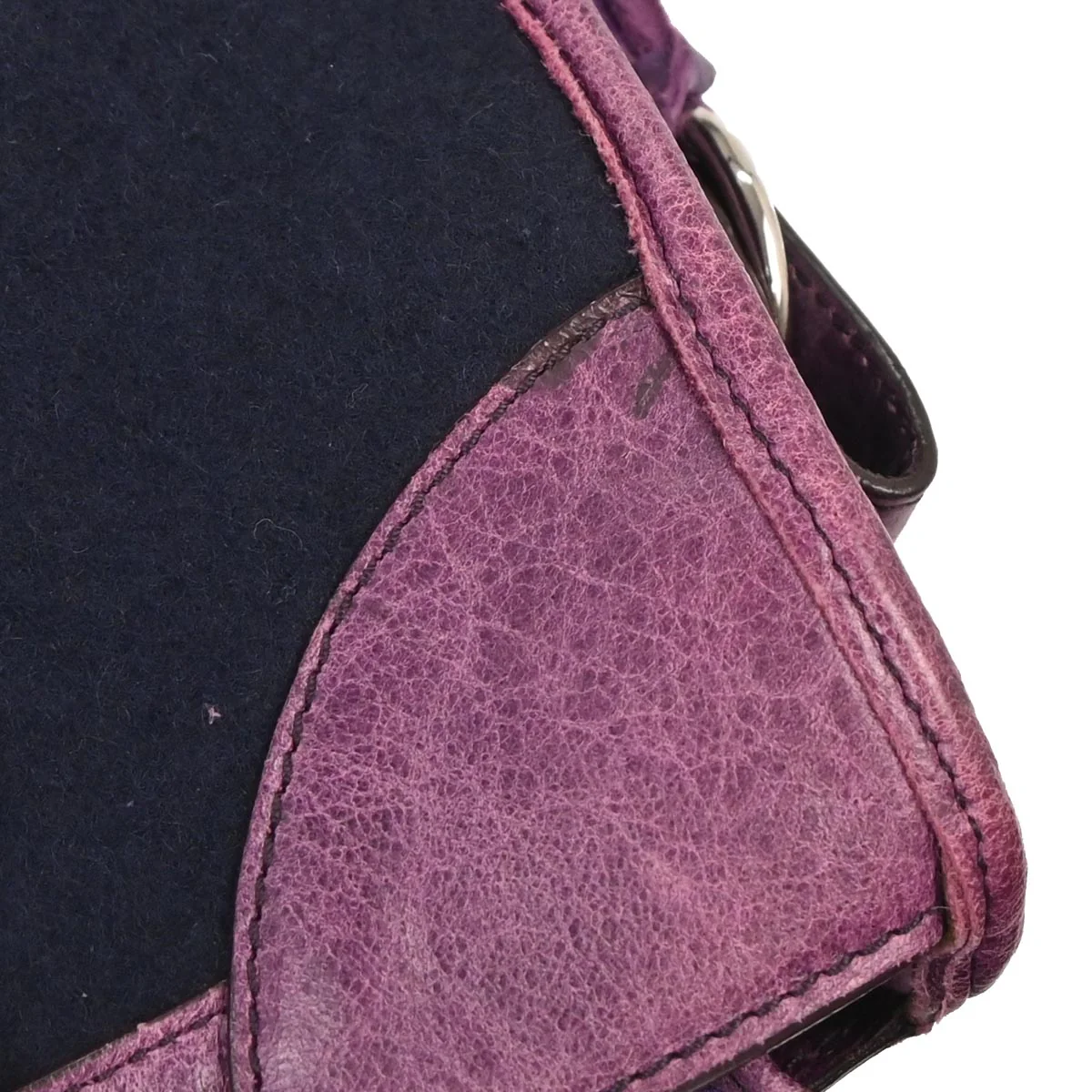 Balenciaga Navy Wool City Medium Handbag - Image 3