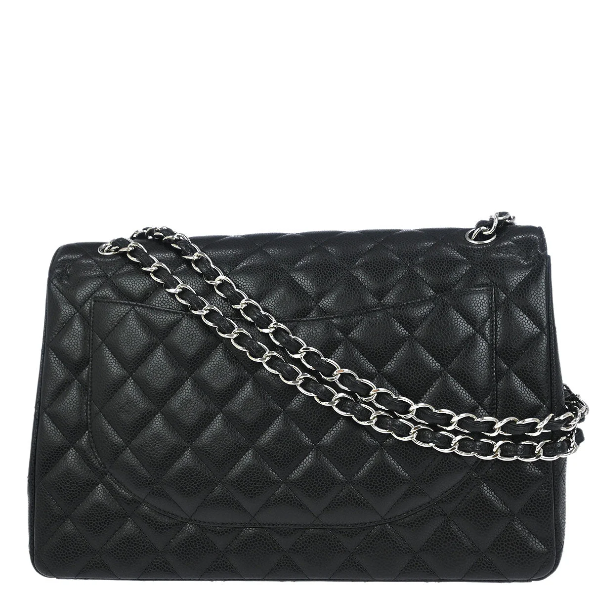 Chanel 2014 Black Caviar Classic Double Flap Shoulder Bag - Image 2