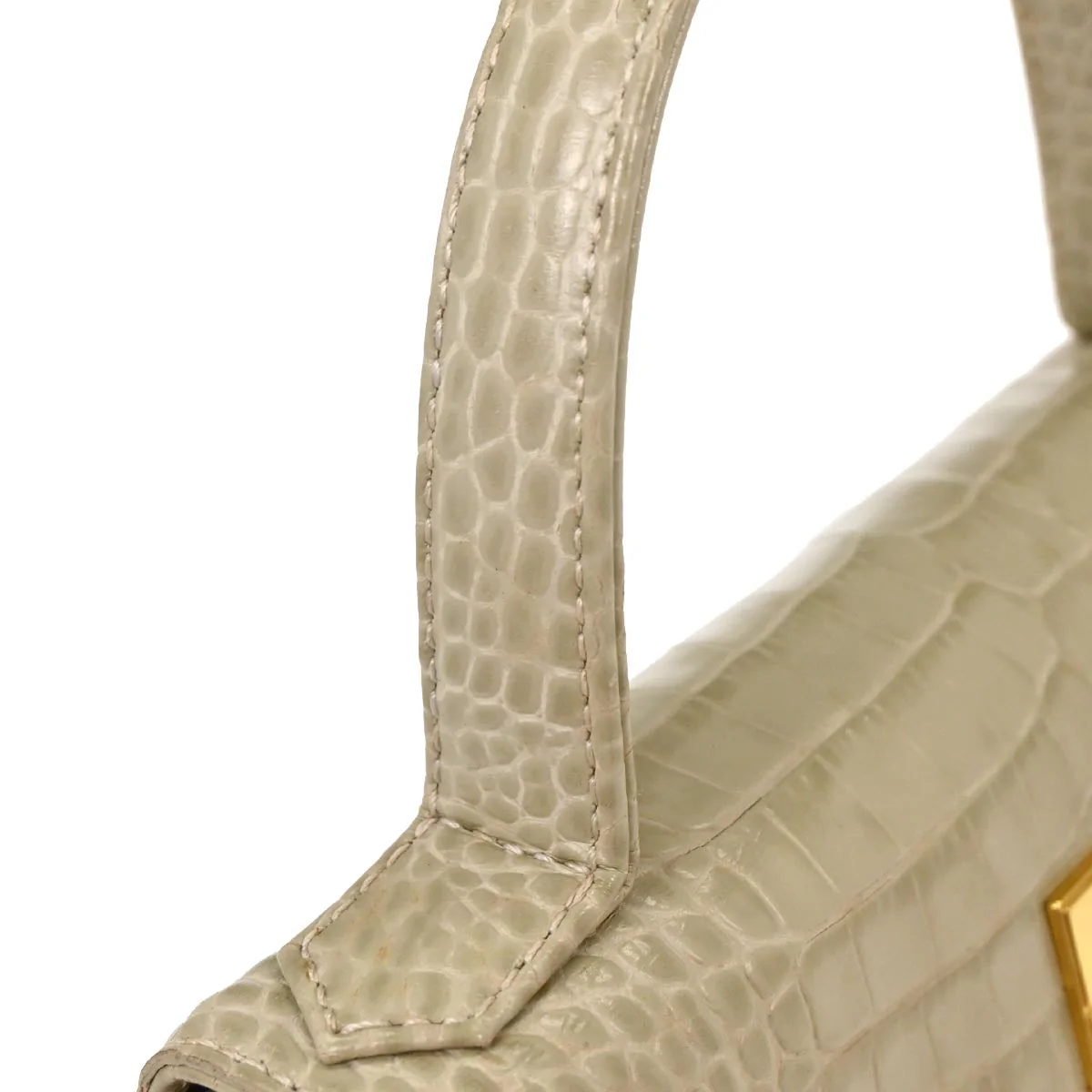 Yves Saint Laurent * Light Green Leather Handbag - Image 4