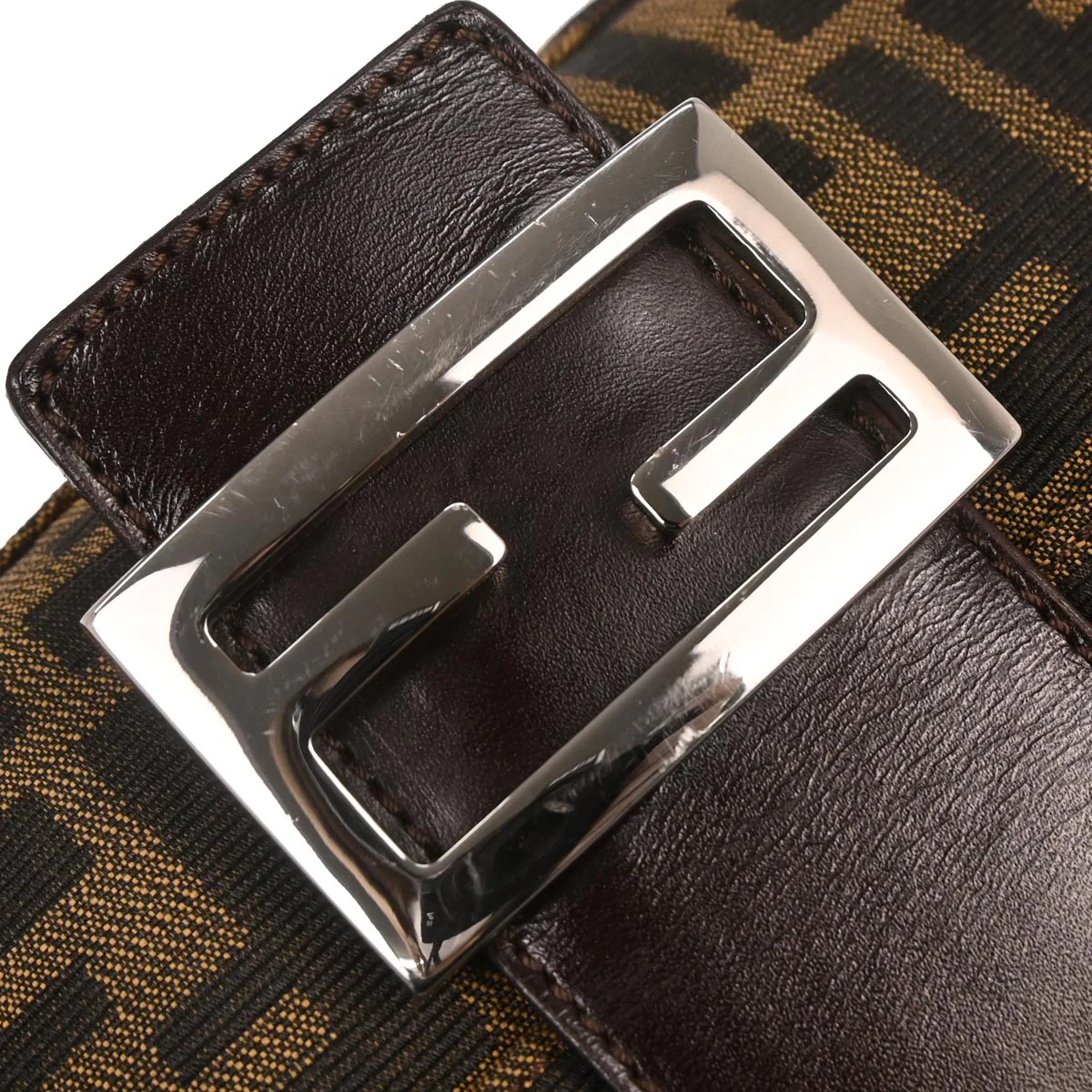 Fendi Brown Zucca Baguette Handbag - Image 7