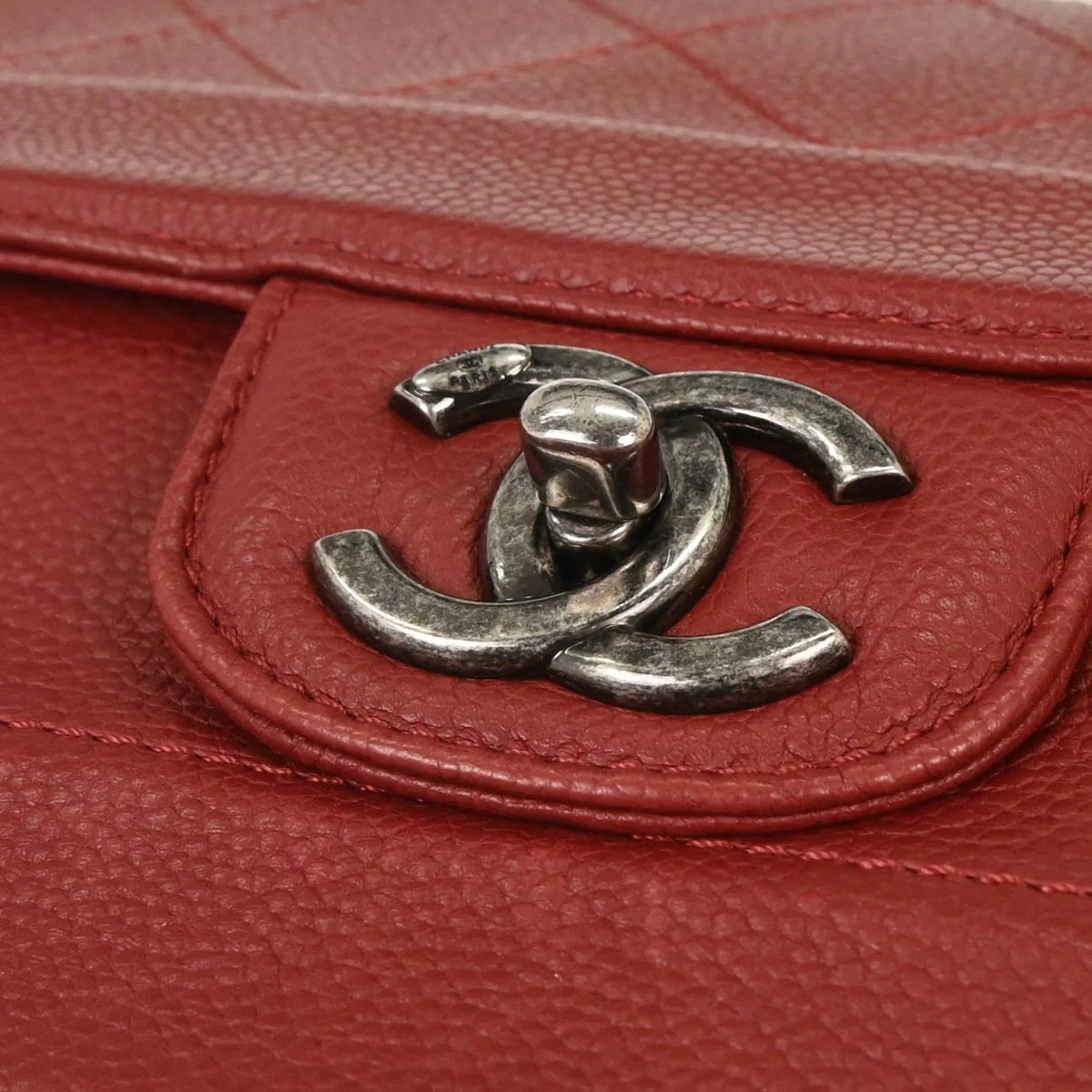 Chanel 2014-2015 Red Caviar Shoulder Bag - Image 6