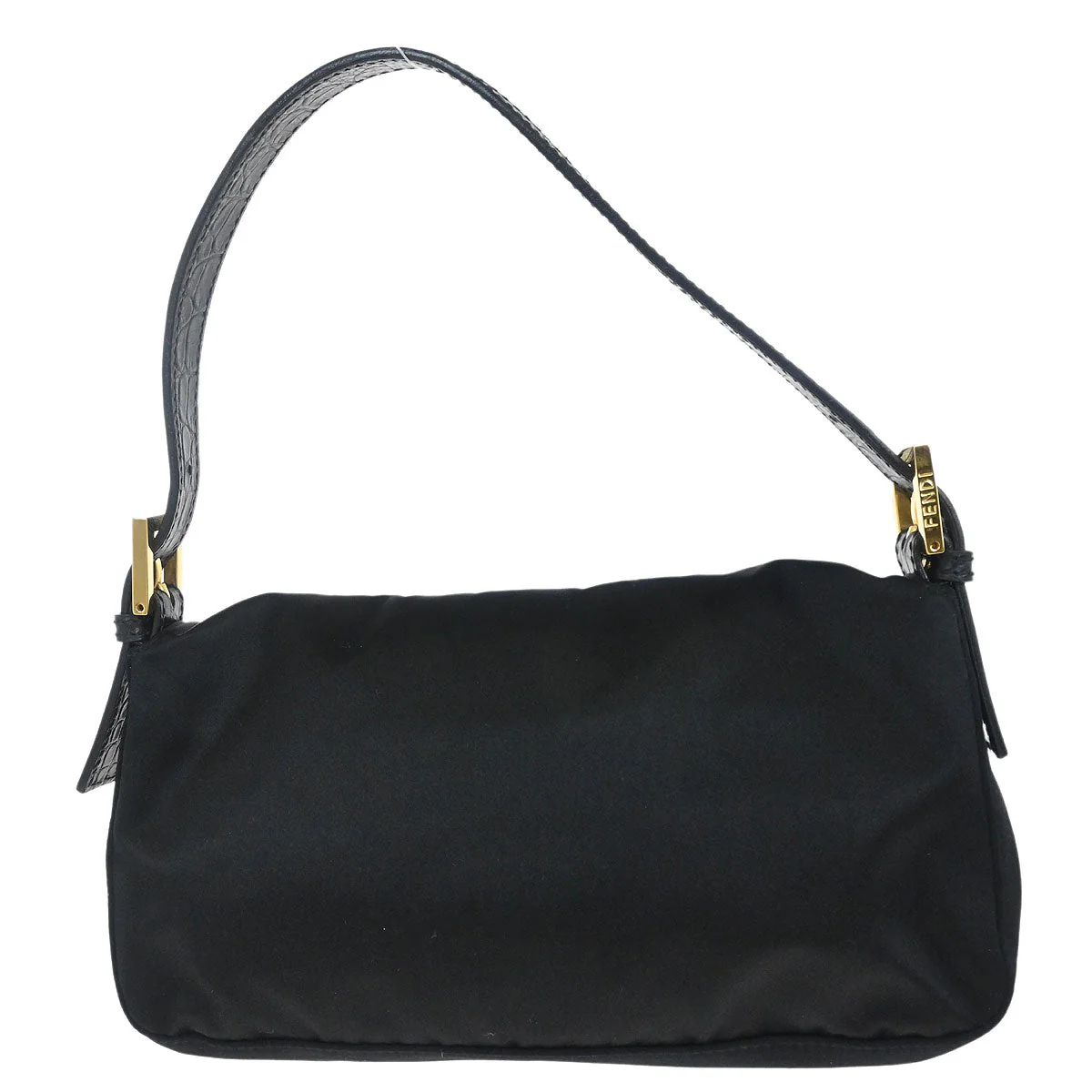Fendi * Black Satin Baguette Handbag - Image 2