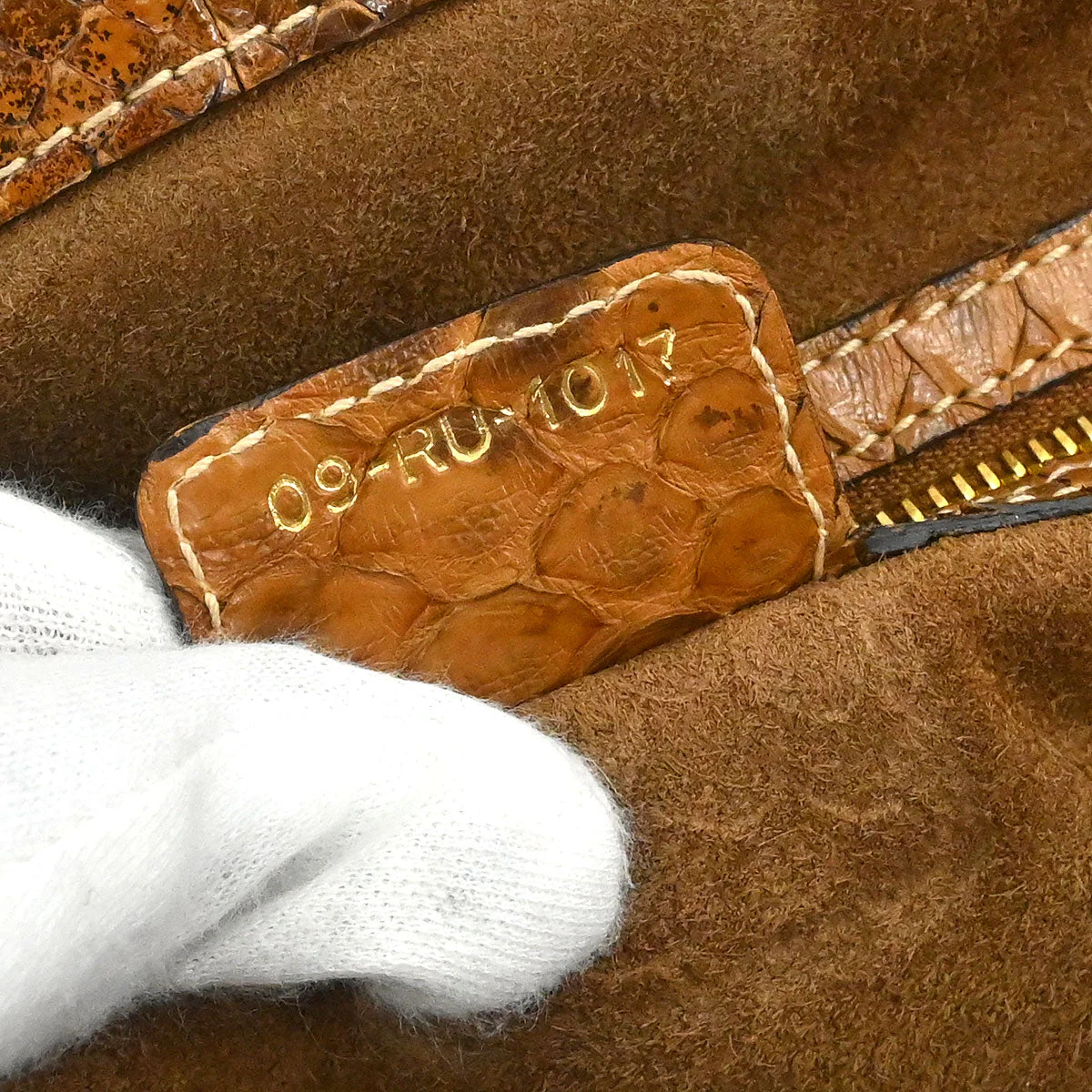 Christian Dior * Beige Canvas Python Handbag - Image 10