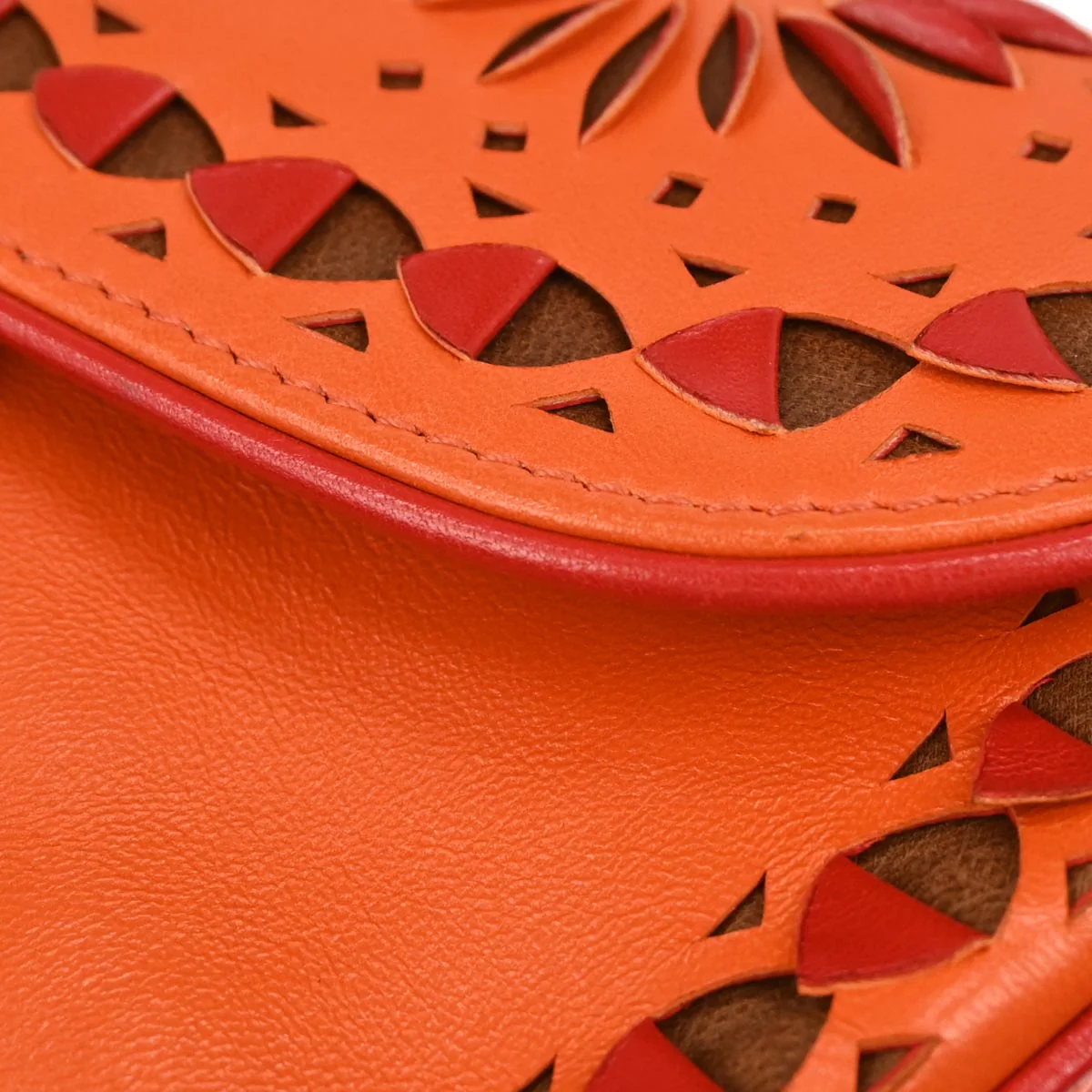 Christian Dior Orange Red Saddle Handbag - Image 6