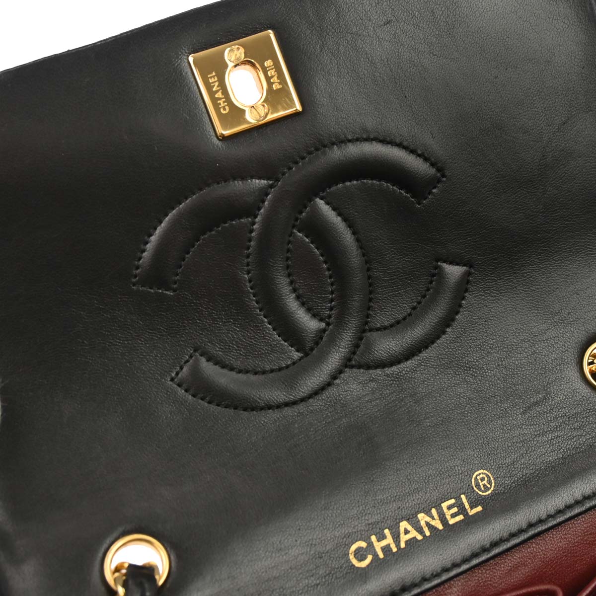 Chanel Black Lambskin Turnlock Mini Full Flap Shoulder Bag - Image 7