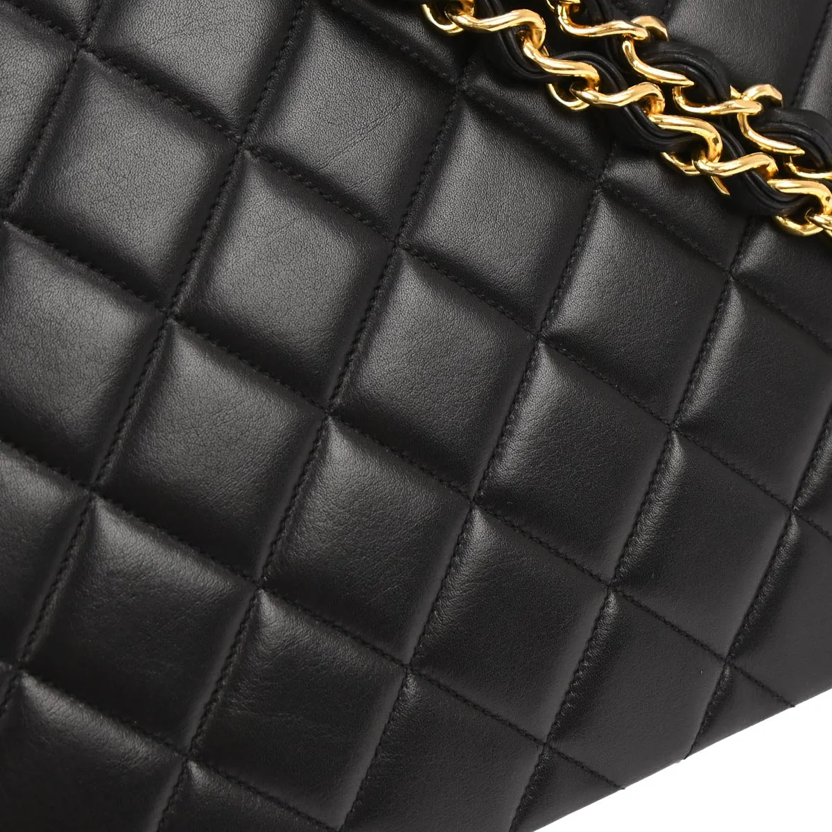 Chanel 1991-1994 Black Lambskin Maxi Classic Flap Shoulder Bag - Image 3