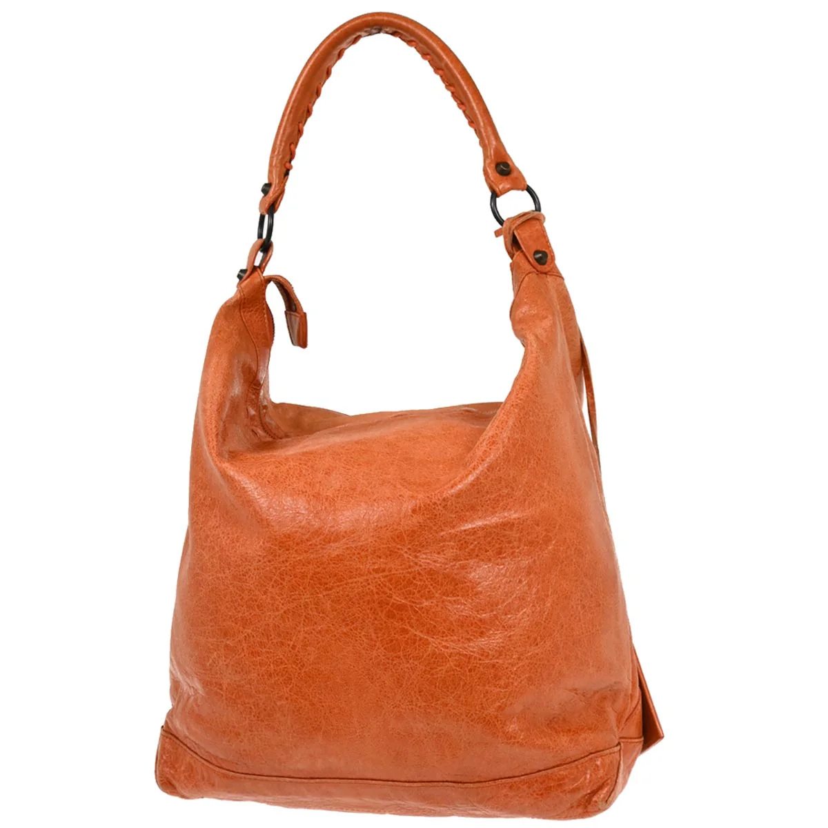 Balenciaga Orange Lambskin The Day Handbag - Image 2