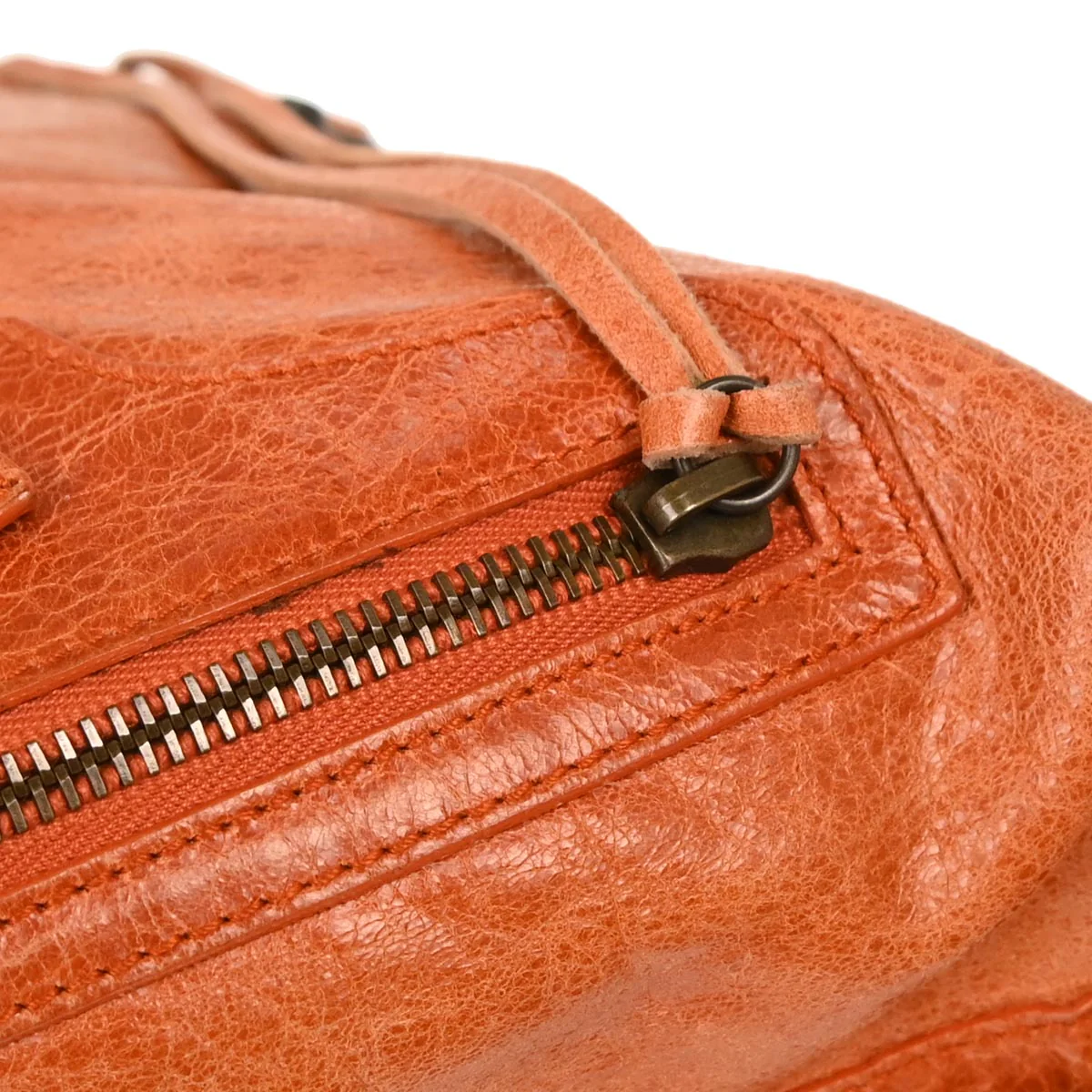 Balenciaga Orange Lambskin The Day Handbag - Image 5