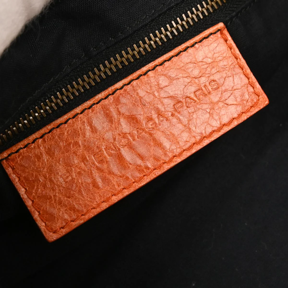Balenciaga Orange Lambskin The Day Handbag - Image 9