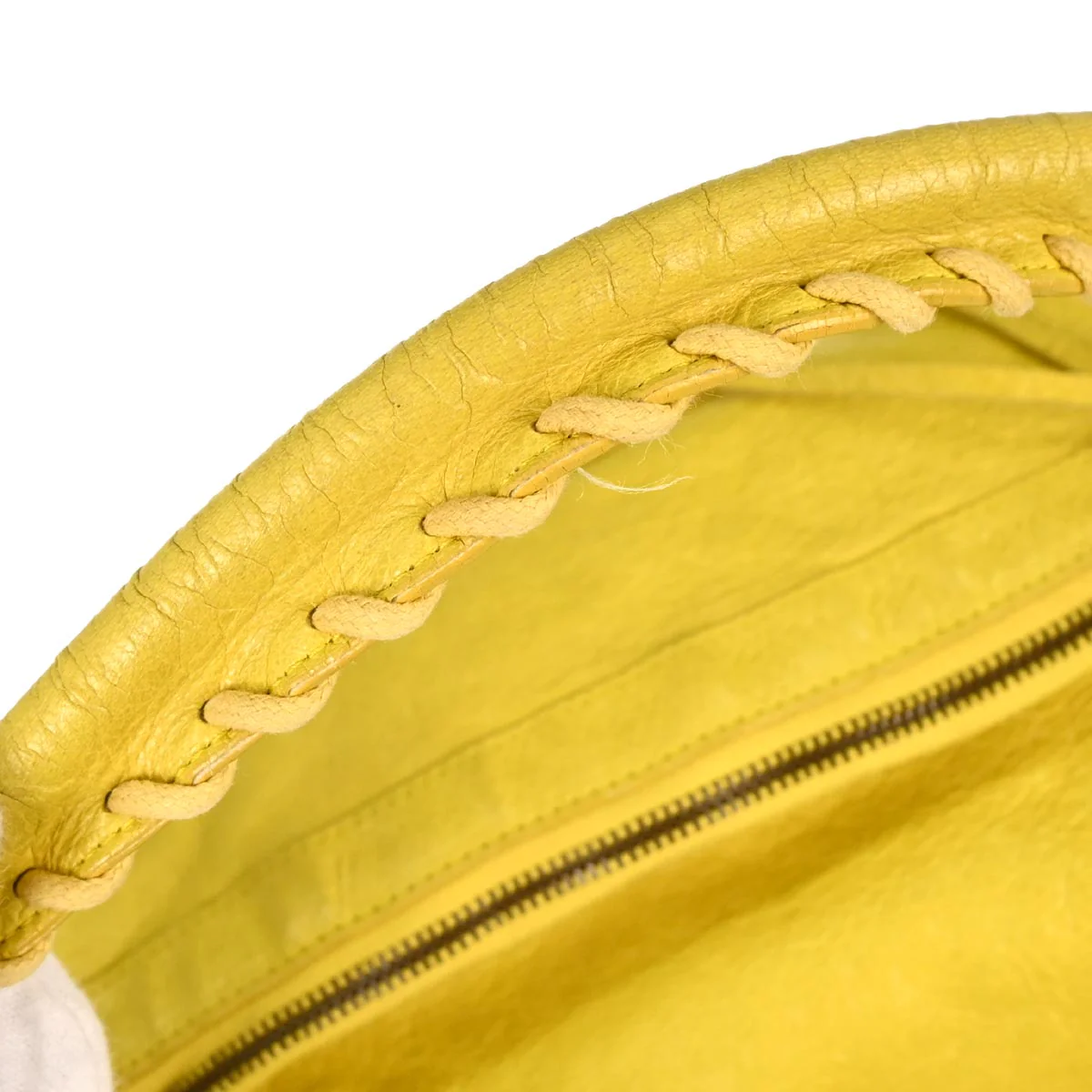 Balenciaga Yellow Lambskin The Day Handbag - Image 3