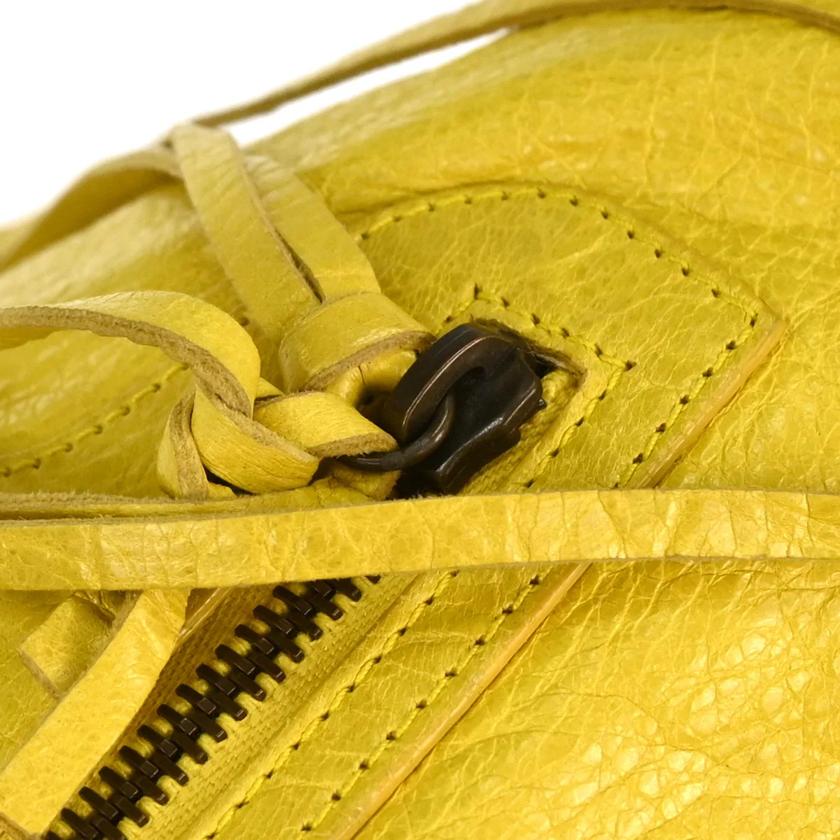 Balenciaga Yellow Lambskin The Day Handbag - Image 5