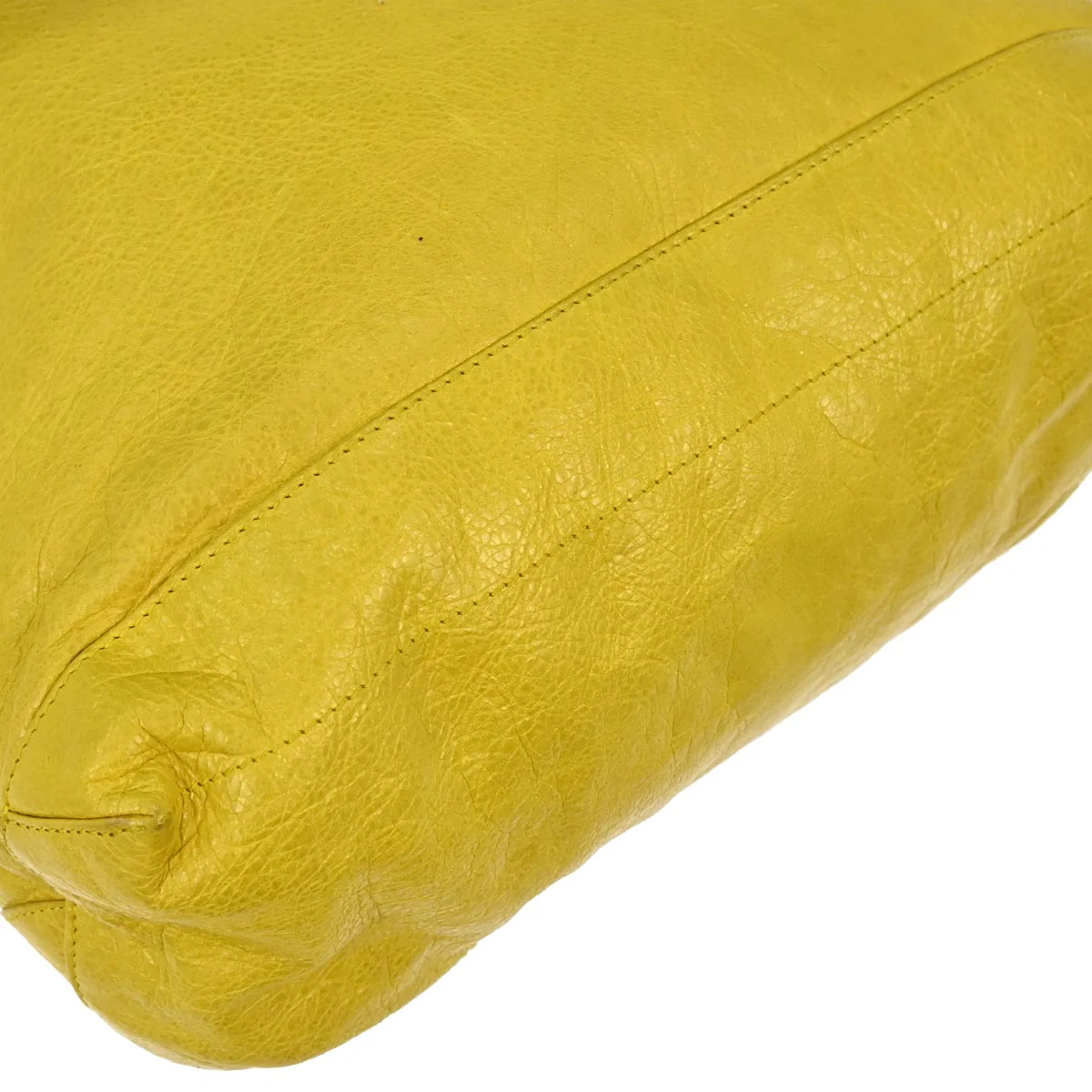 Balenciaga Yellow Lambskin The Day Handbag - Image 6
