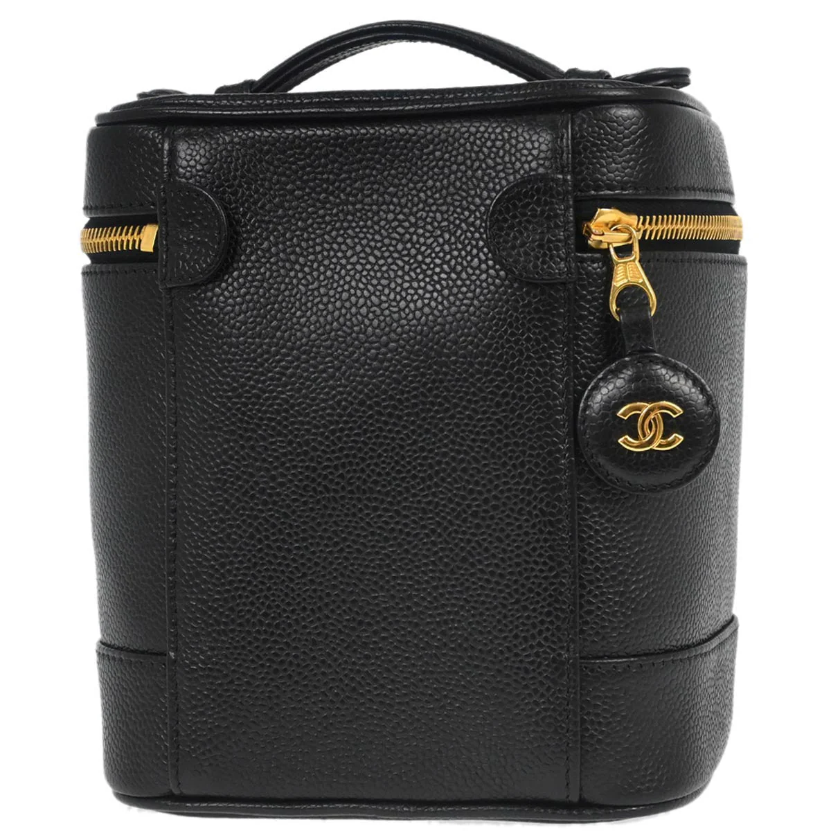 Chanel 2002-2003 Black Caviar Skin Timeless Vanity Handbag - Image 2