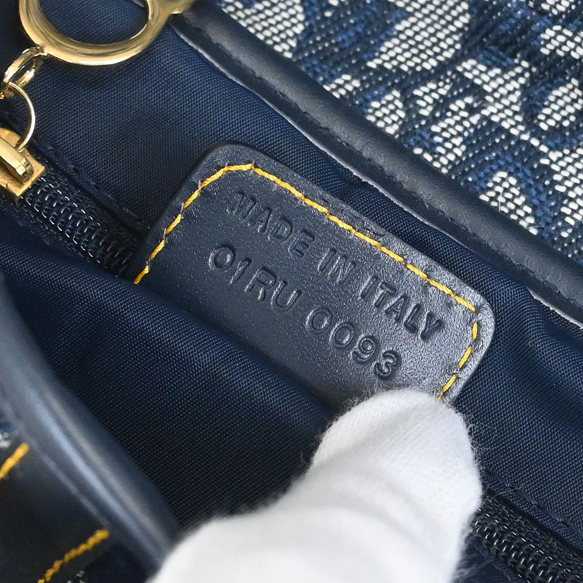 Christian Dior Navy Trotter Double Saddle Handbag - Image 10
