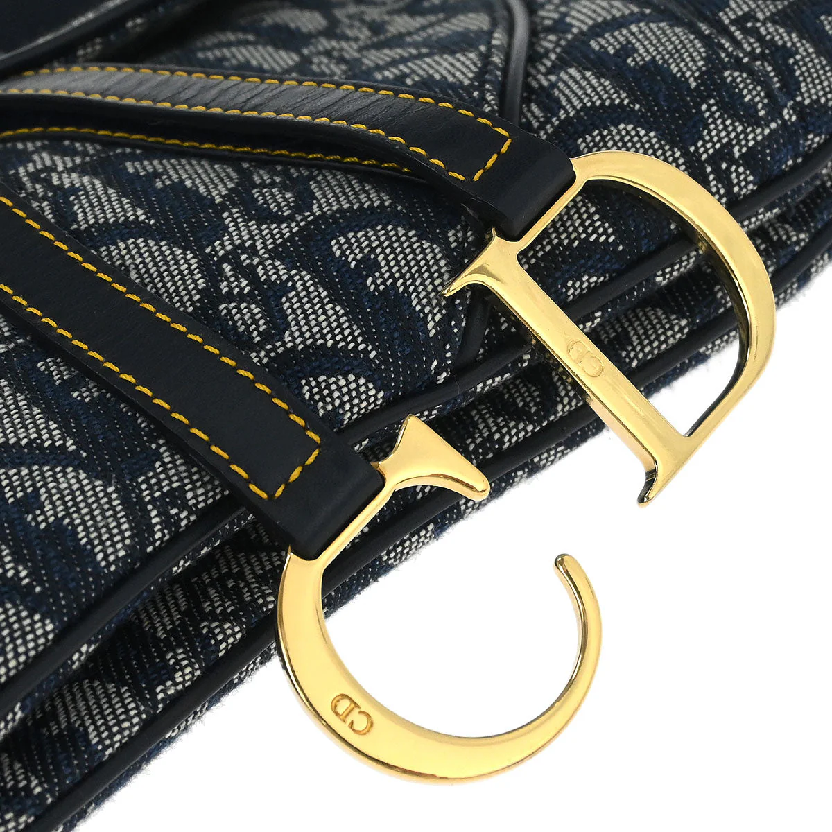 Christian Dior Navy Trotter Double Saddle Handbag - Image 4