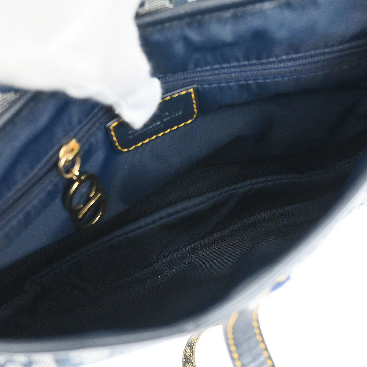 Christian Dior Navy Trotter Double Saddle Handbag - Image 8