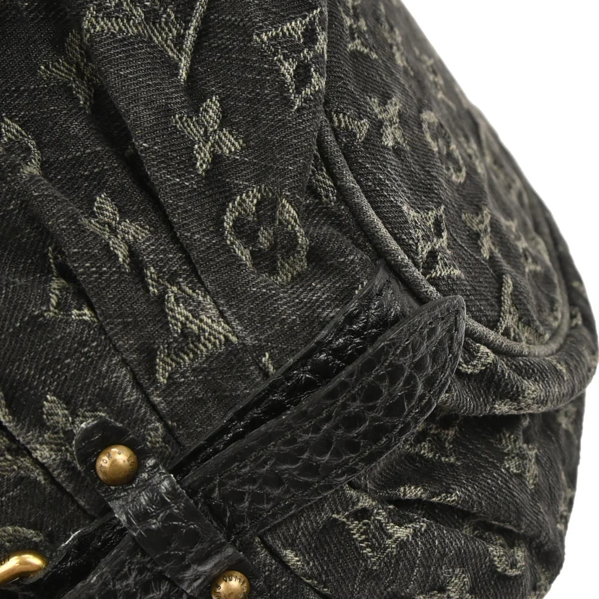 Louis Vuitton 2008 Black Monogram Denim XS Shoulder Bag M95608 - Image 4