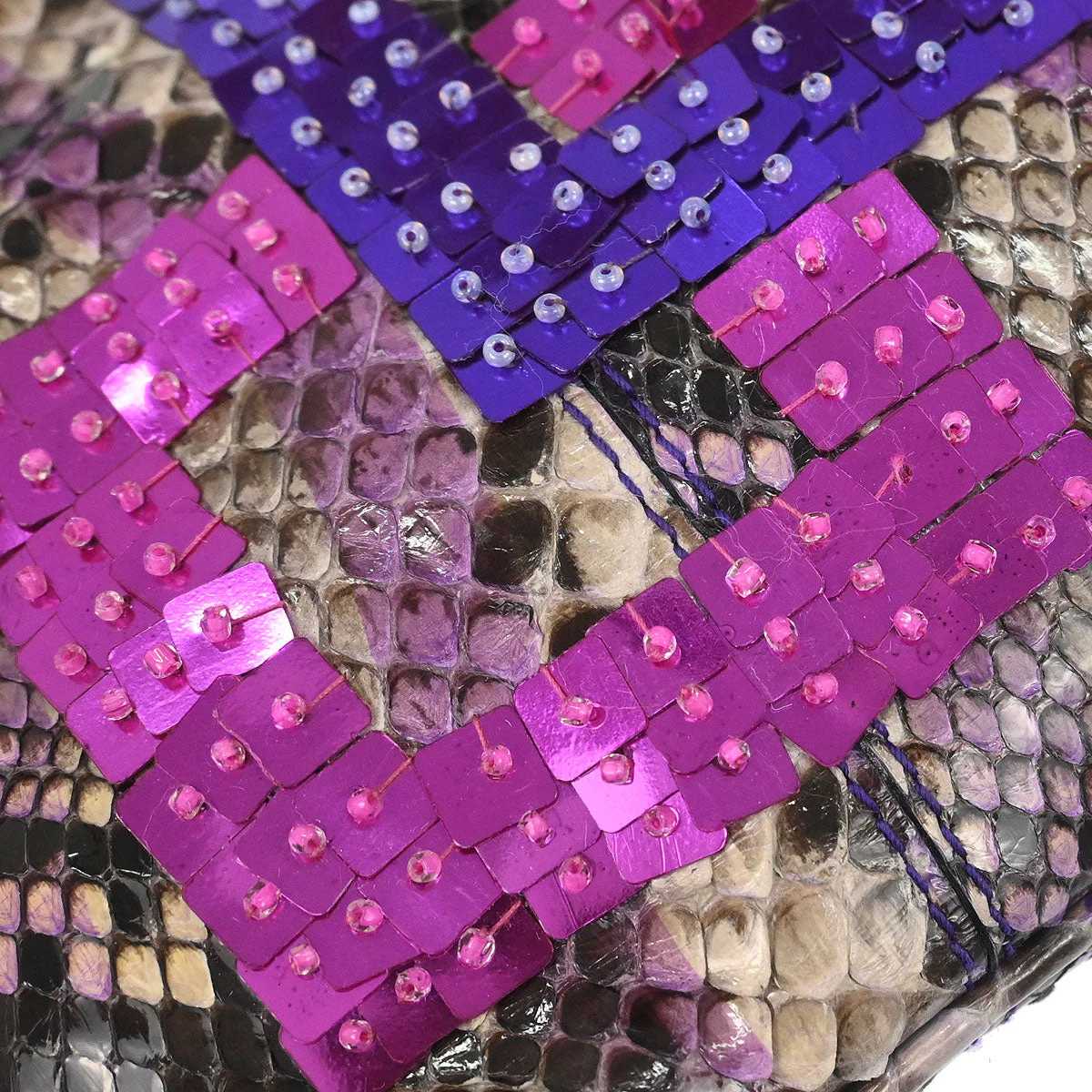 Fendi * Python Purple Shoulder Bag - Image 3