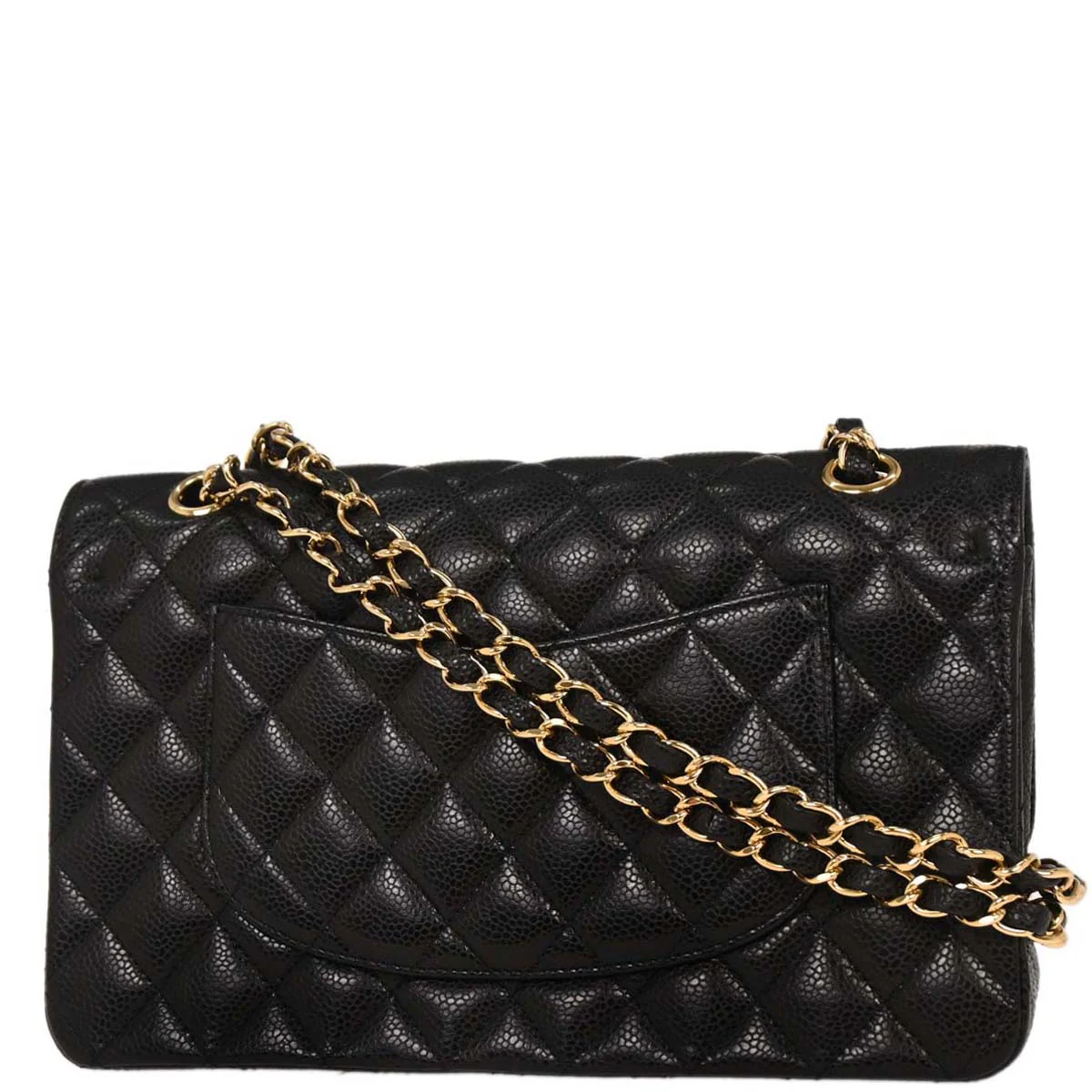 Chanel 2009-2010 Black Caviar Medium Classic Double Flap Shoulder Bag - Image 2