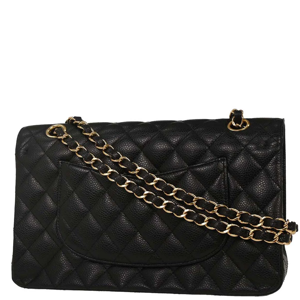 Chanel 2014 Black Caviar Medium Classic Double Flap Shoulder Bag - Image 2