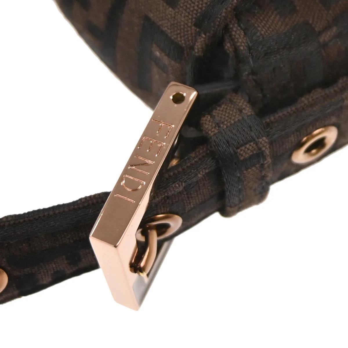 Fendi Brown Canvas Zucchino Baguette Handbag - Image 4