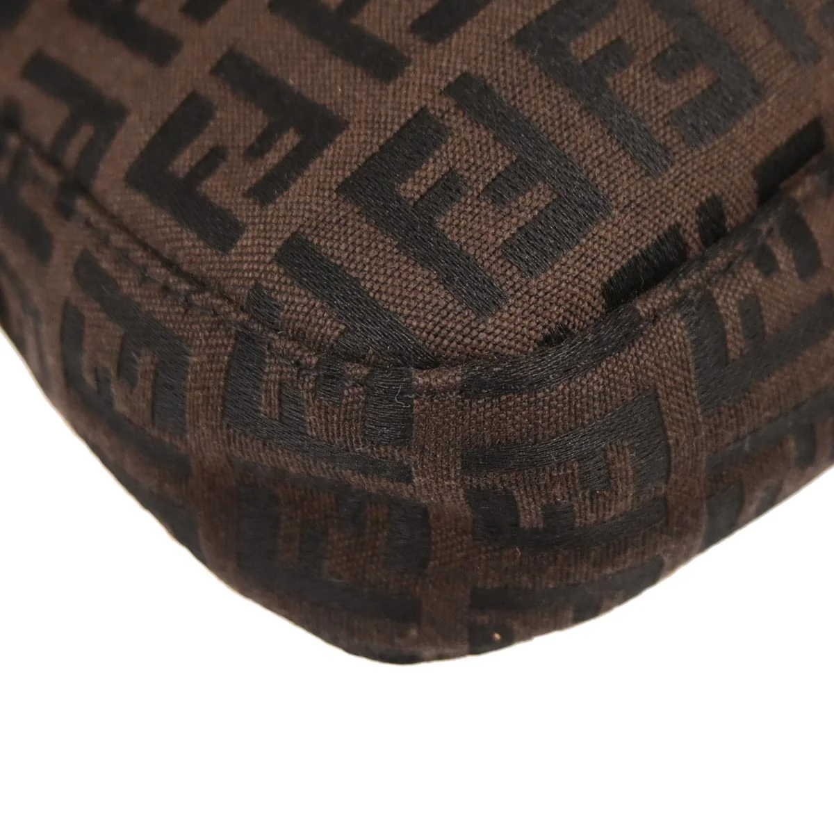 Fendi Brown Canvas Zucchino Baguette Handbag - Image 5