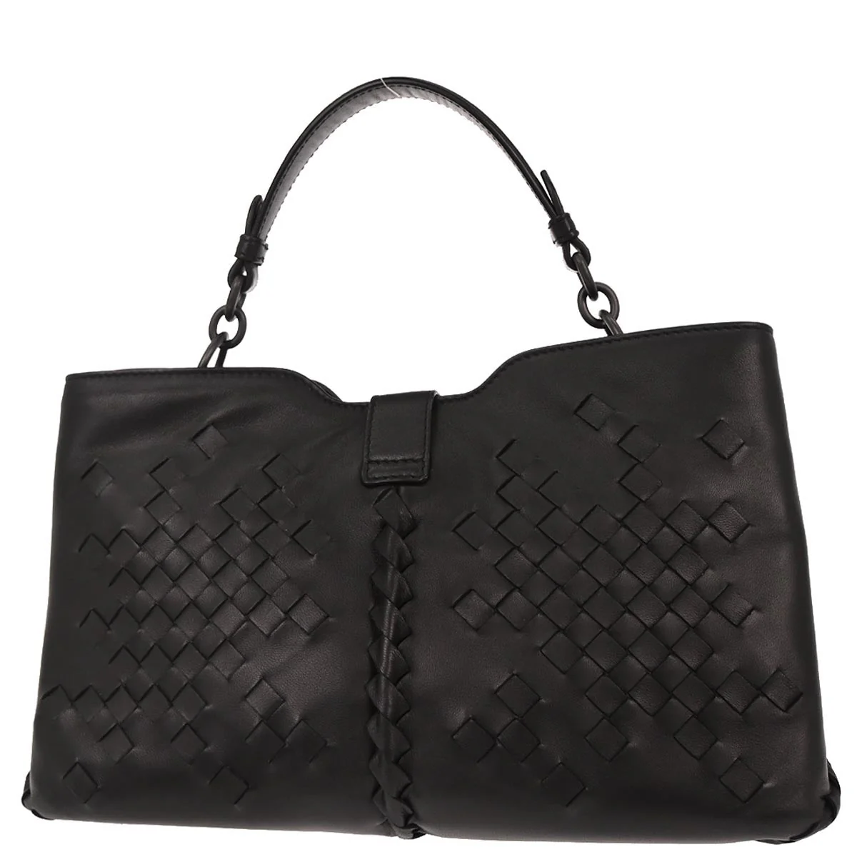 Bottega Veneta Black Leather Intrecciato Napoli Handbag - Image 2