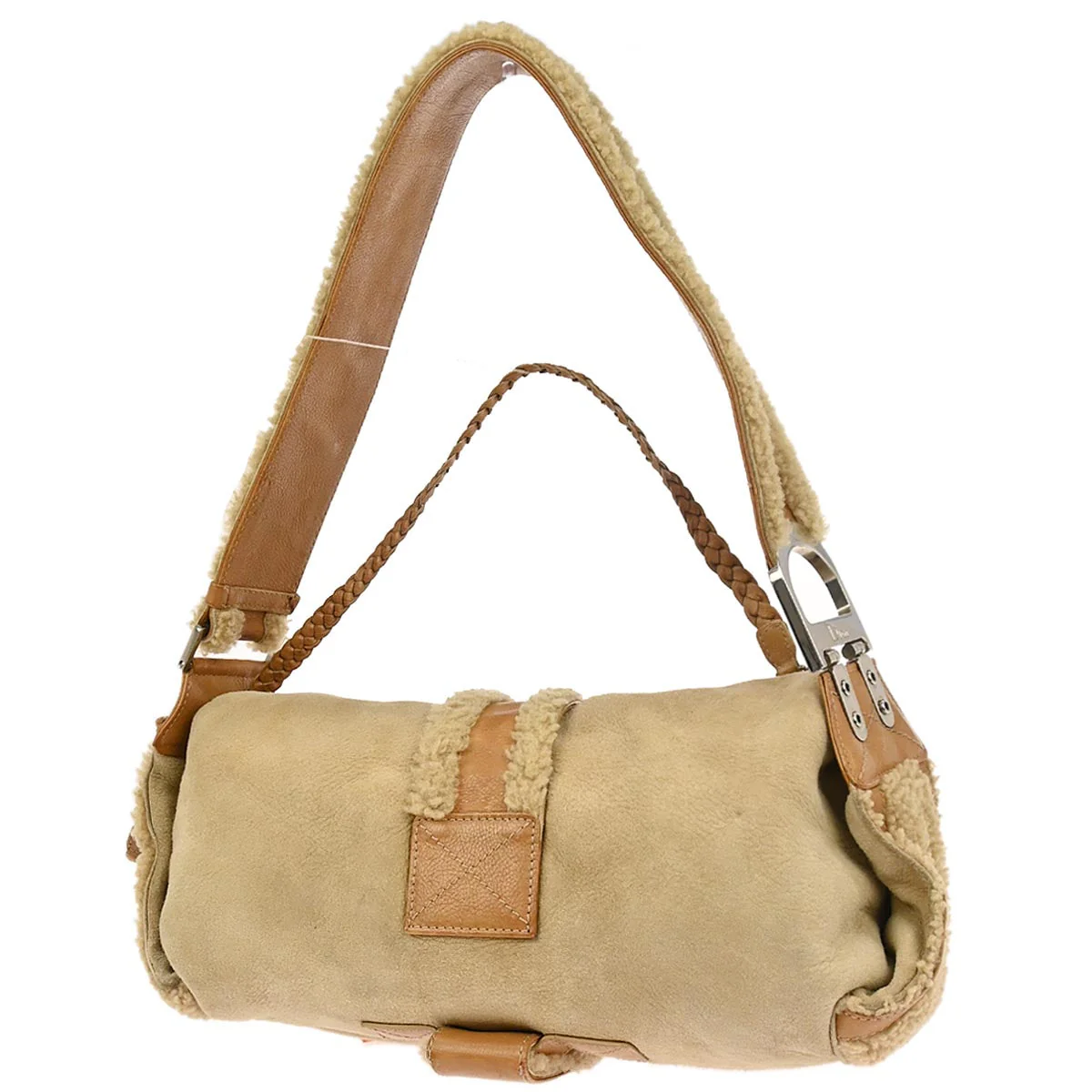 Christian Dior Beige Mouton Flight Handbag - Image 2