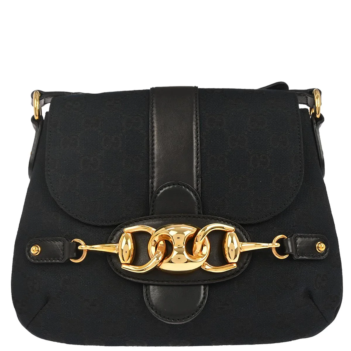 Gucci Black Canvas GG Shoulder Bag