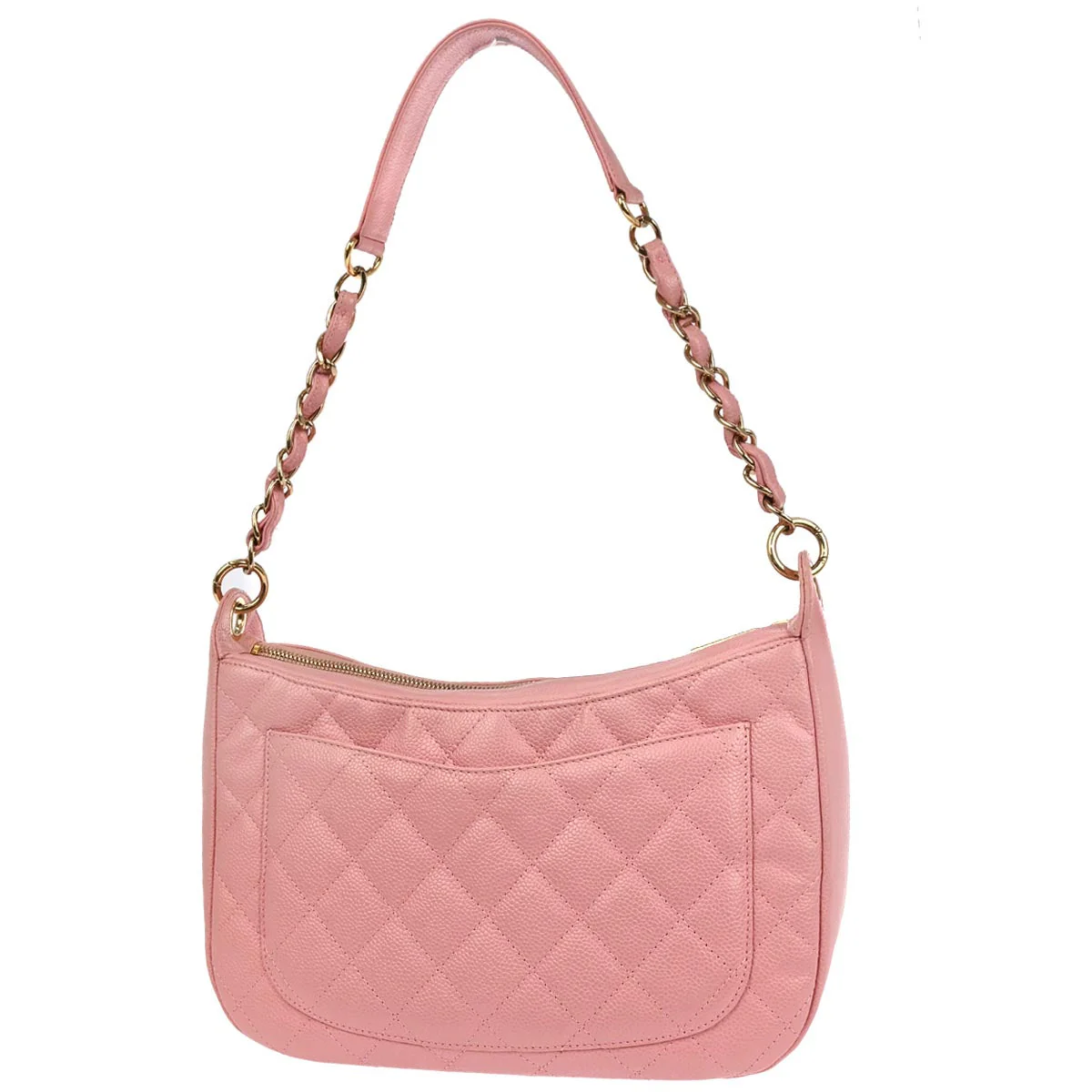Chanel 2003-2004 Pink Caviar Skin Hobo Handbag - Image 2