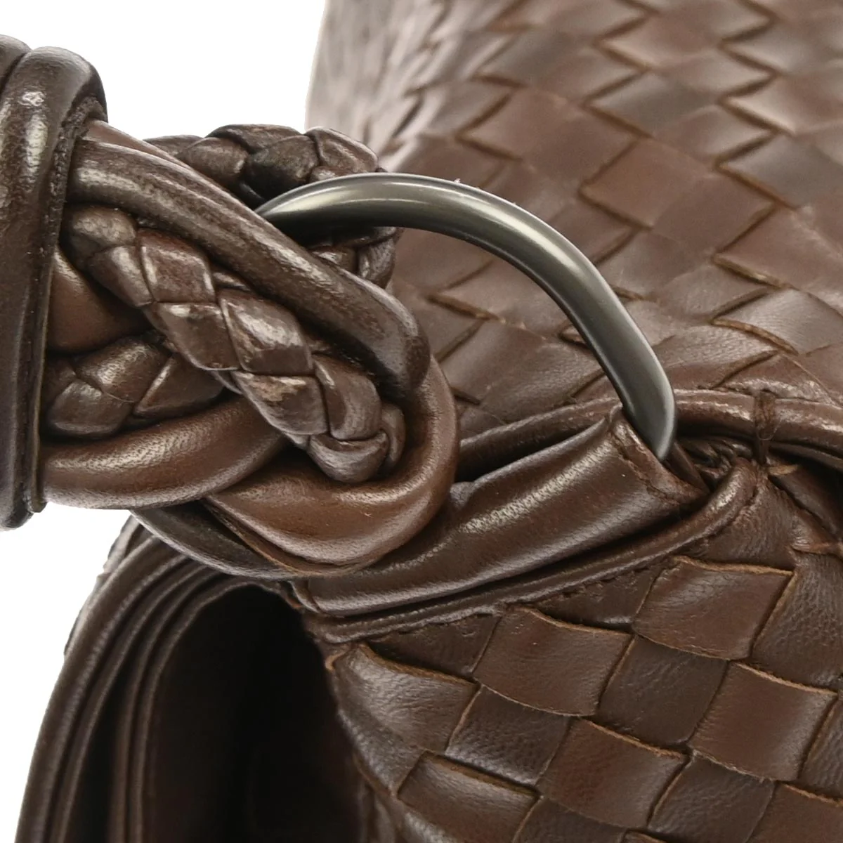 Bottega Veneta Brown Lambskin Intrecciato Handbag - Image 3