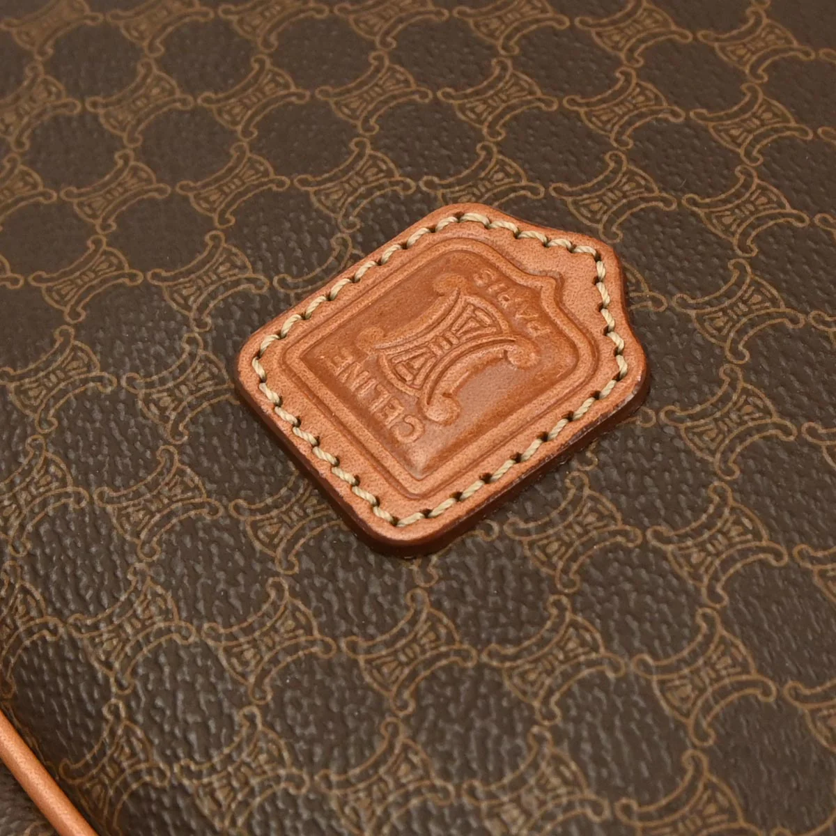 Celine Brown Macadam Handbag - Image 5
