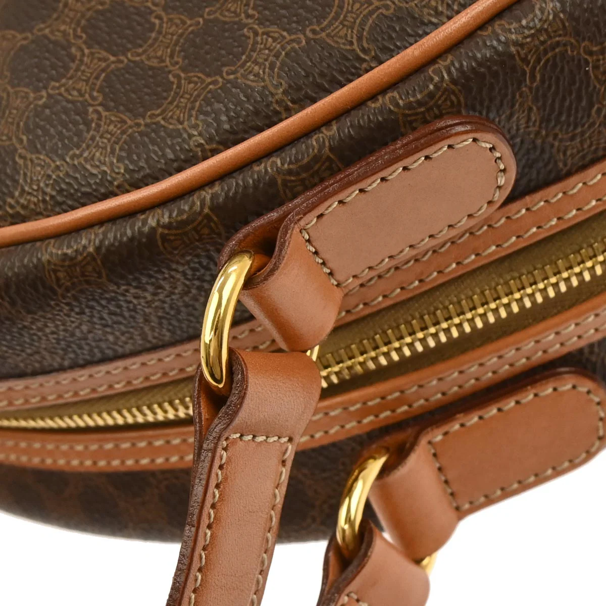 Celine Brown Macadam Handbag - Image 6