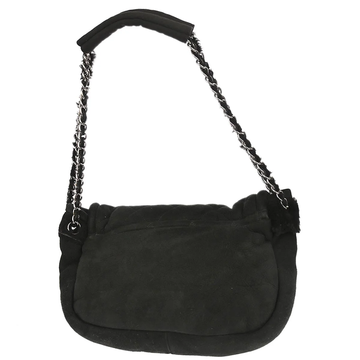 Chanel 2005-2006 Black Mouton Mademoiselle Lock Handbag - Image 2