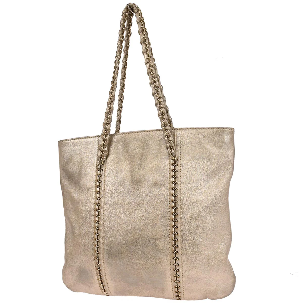 Chanel 2005-2006 Gold Calfskin Luxury Line Tote Handbag - Image 2
